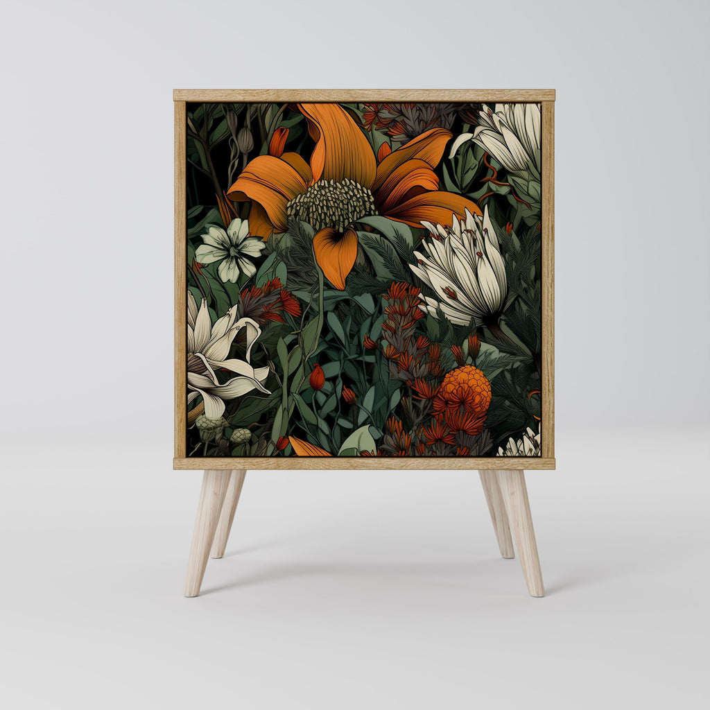 MIDNIGHT SPROUT Aparador de 1 Porta em Efeito Carvalho