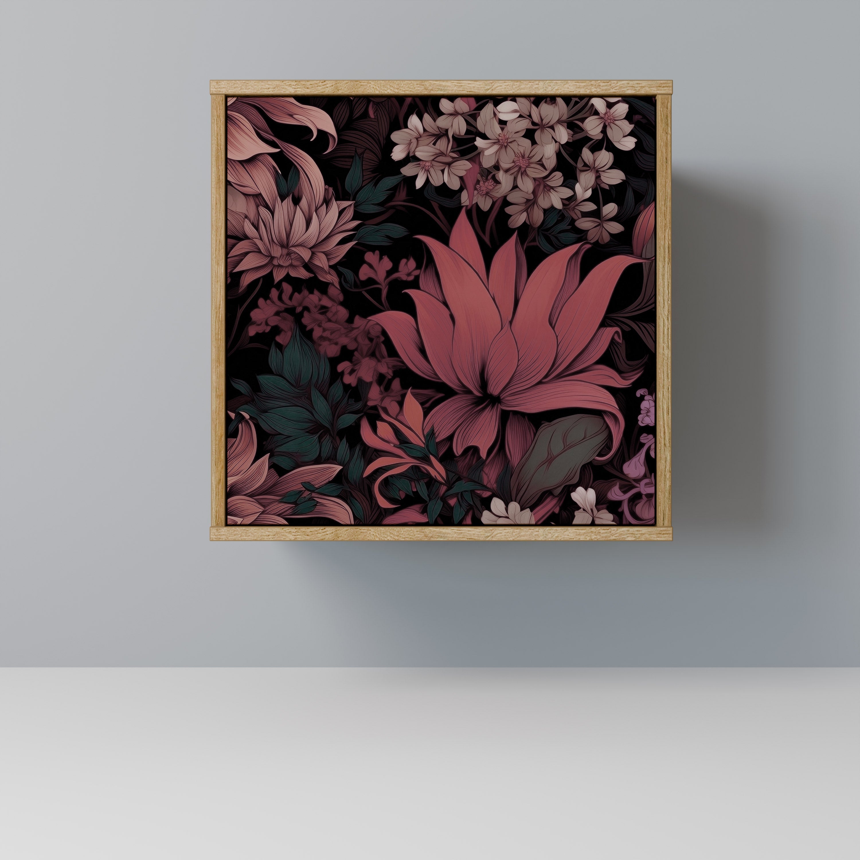 FLORAL WHISPER Aparador de 1 Porta em Efeito Carvalho