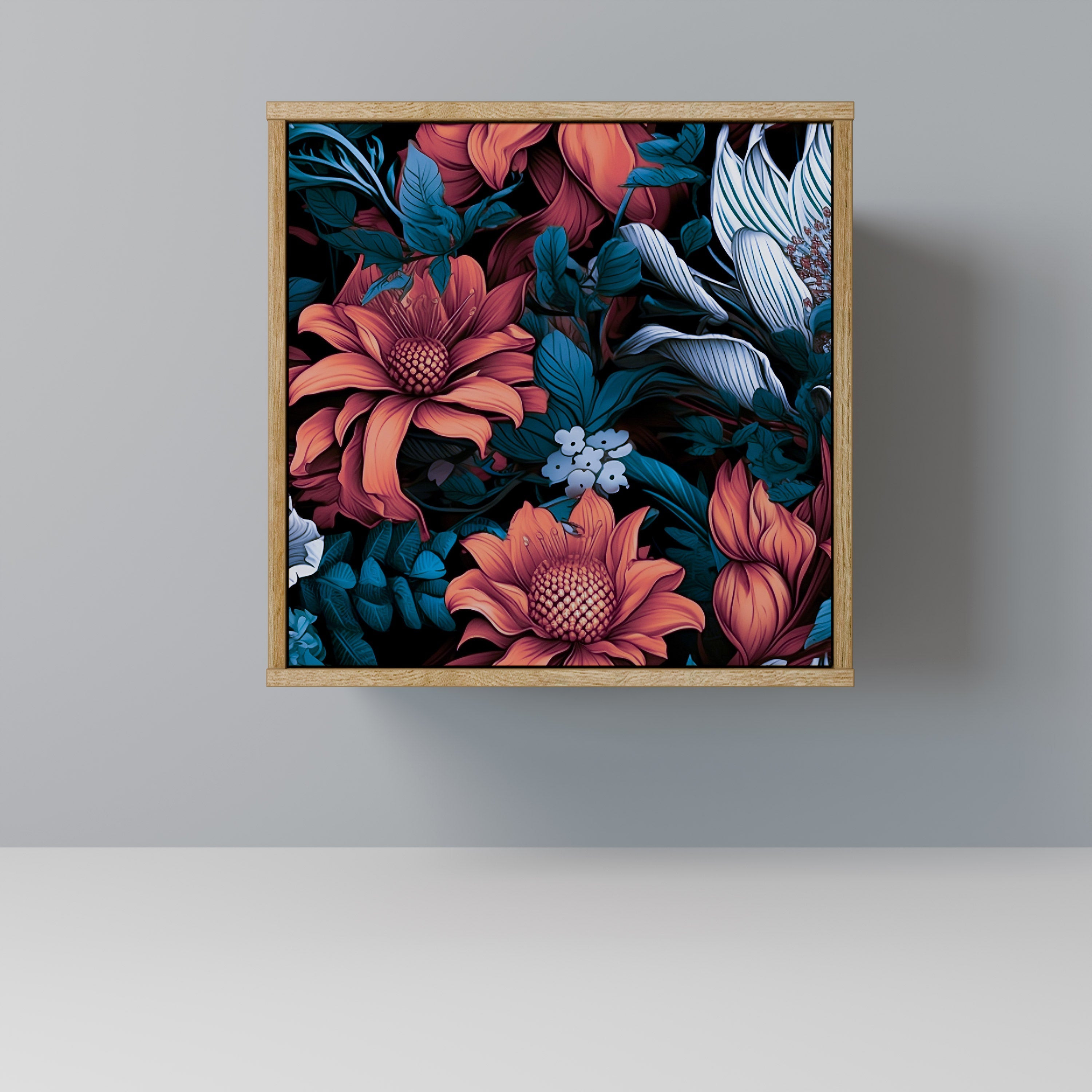 ETHEREAL BLOSSOMS Aparador de 1 Porta em Efeito Carvalho