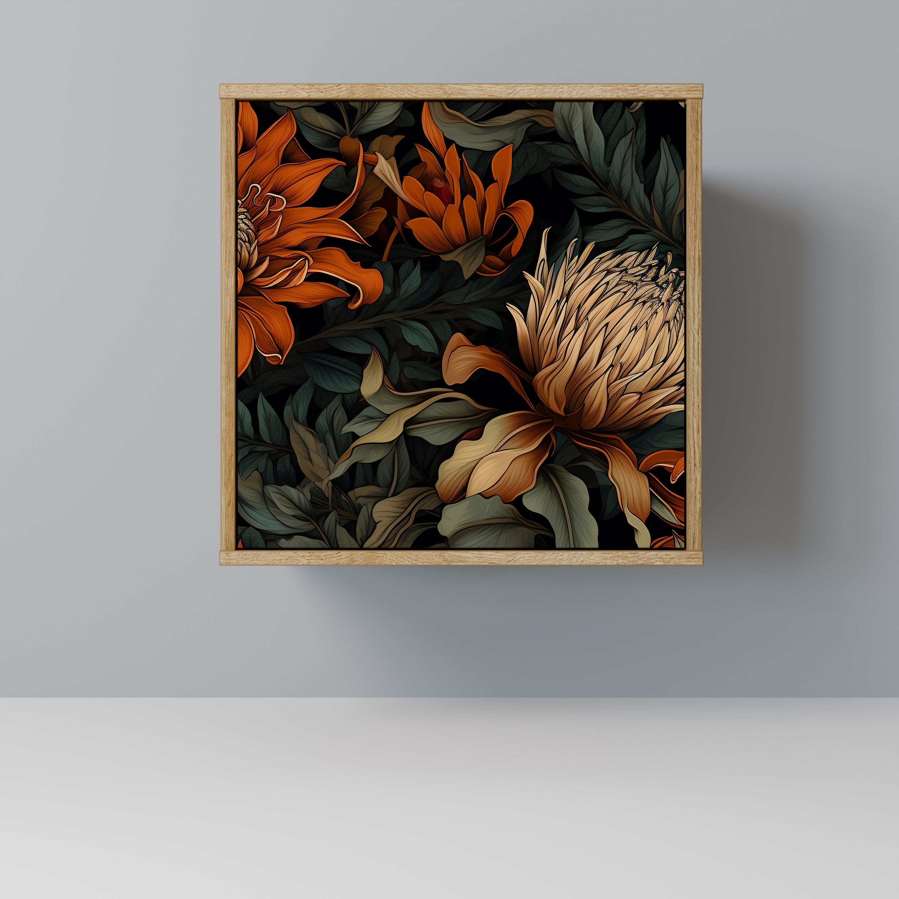 DAWN BLOOM Aparador de 1 Porta em Efeito Carvalho