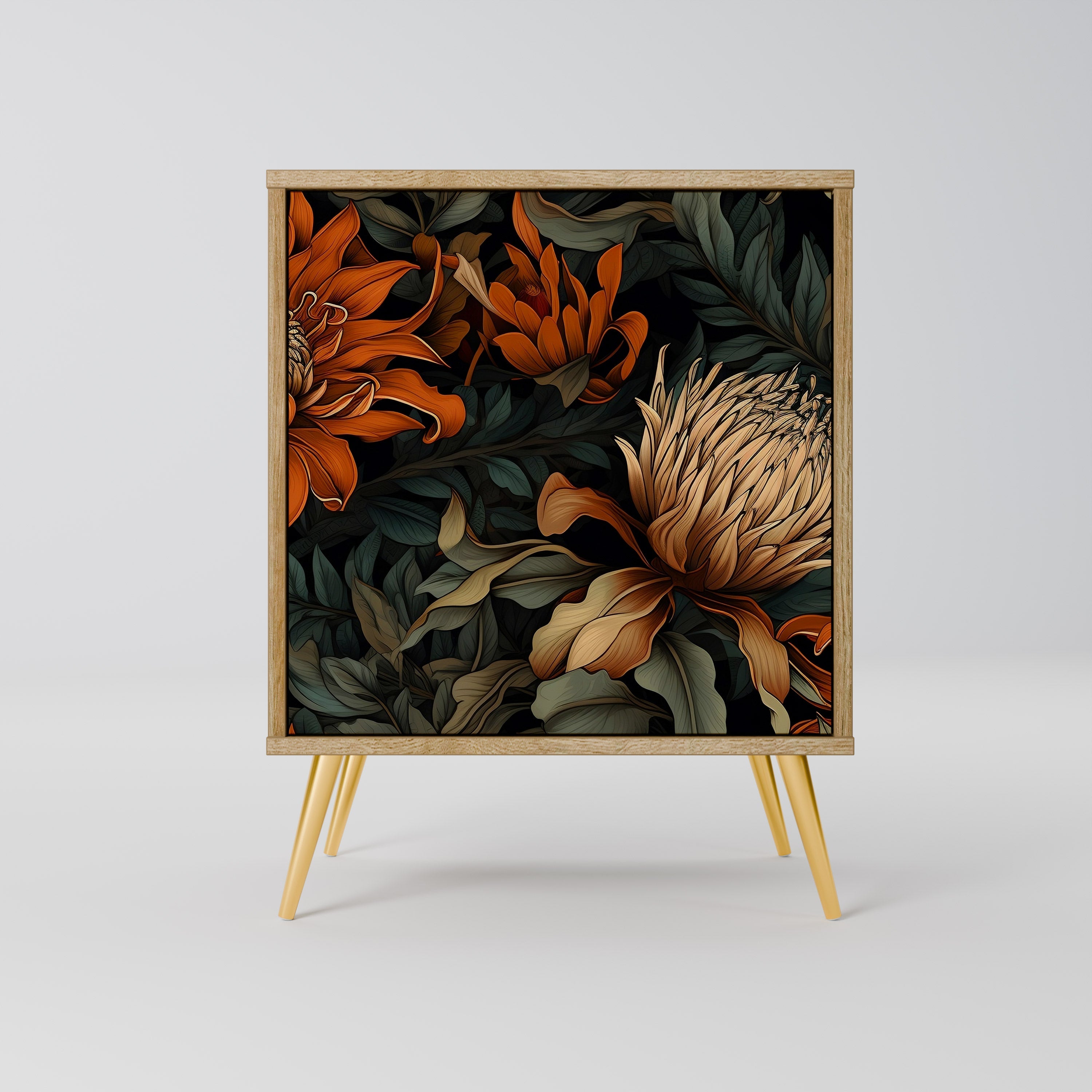 DAWN BLOOM Aparador de 1 Porta em Efeito Carvalho