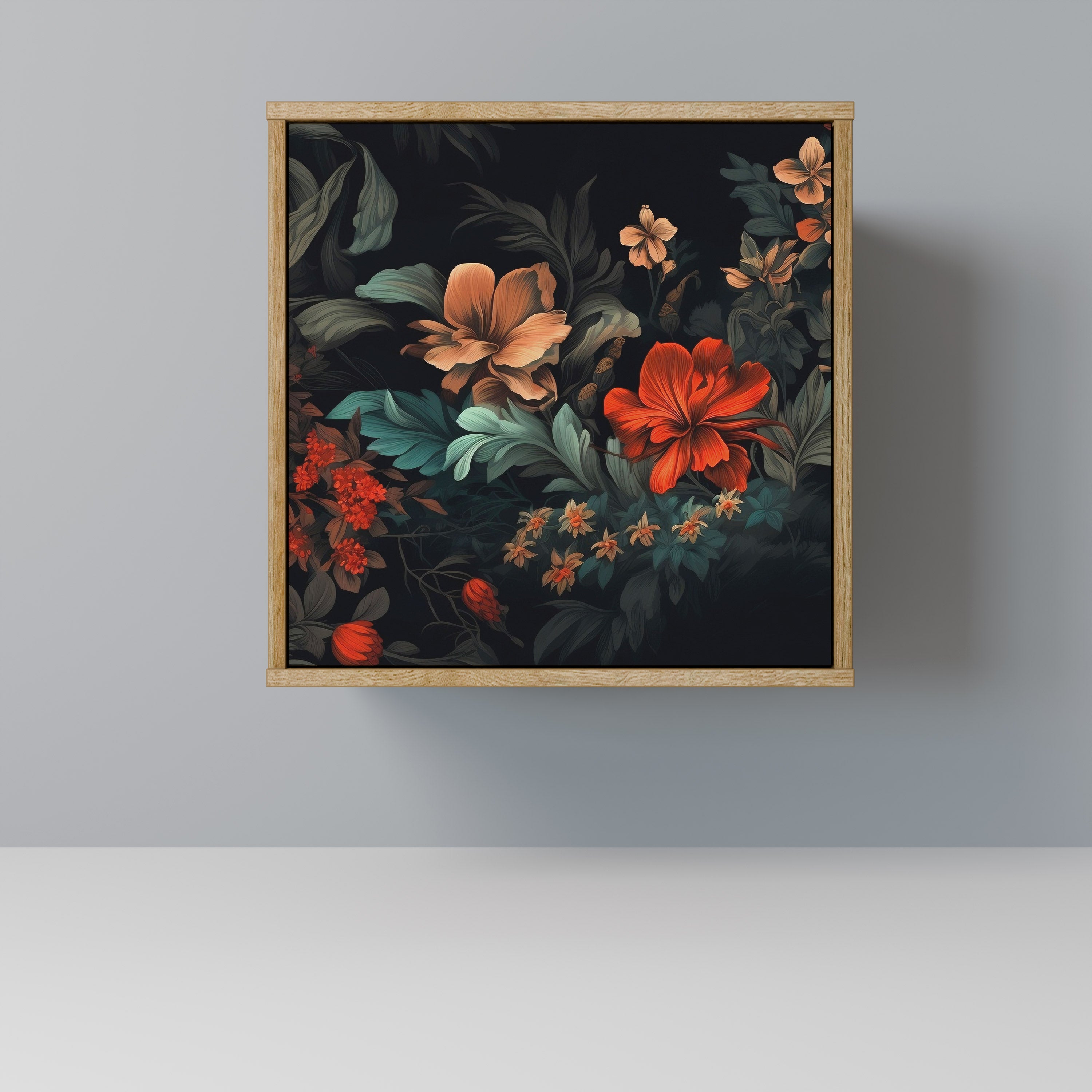 IMAGINARY BLOSSOM Aparador de 1 Porta em Efeito Carvalho