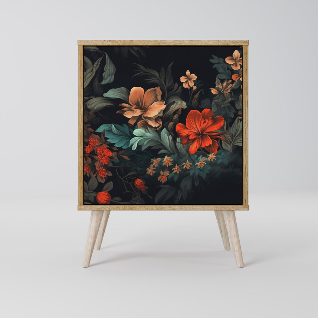 IMAGINARY BLOSSOM Aparador de 1 Porta em Efeito Carvalho