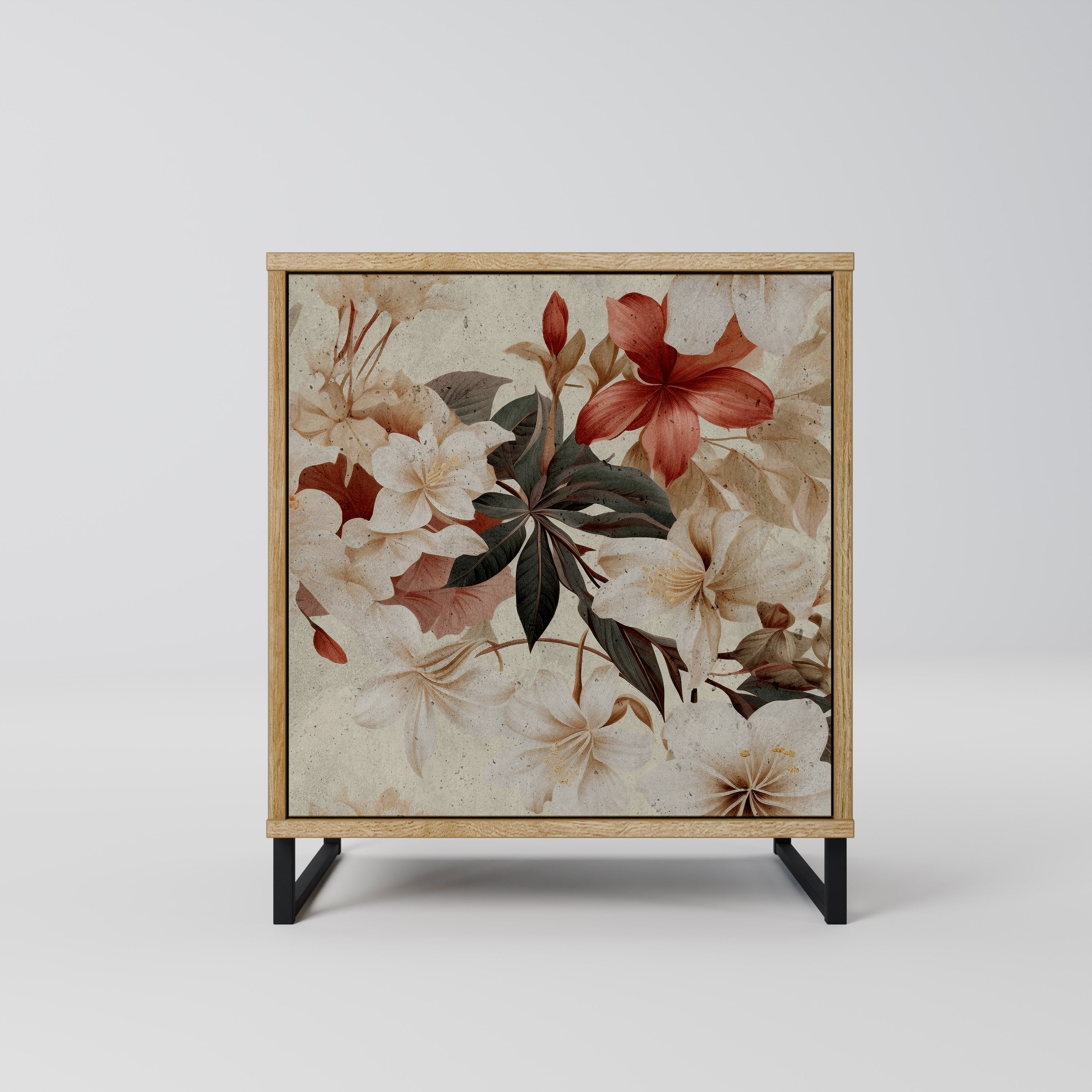 PETAL HARMONY Aparador de 1 Porta em Efeito Carvalho