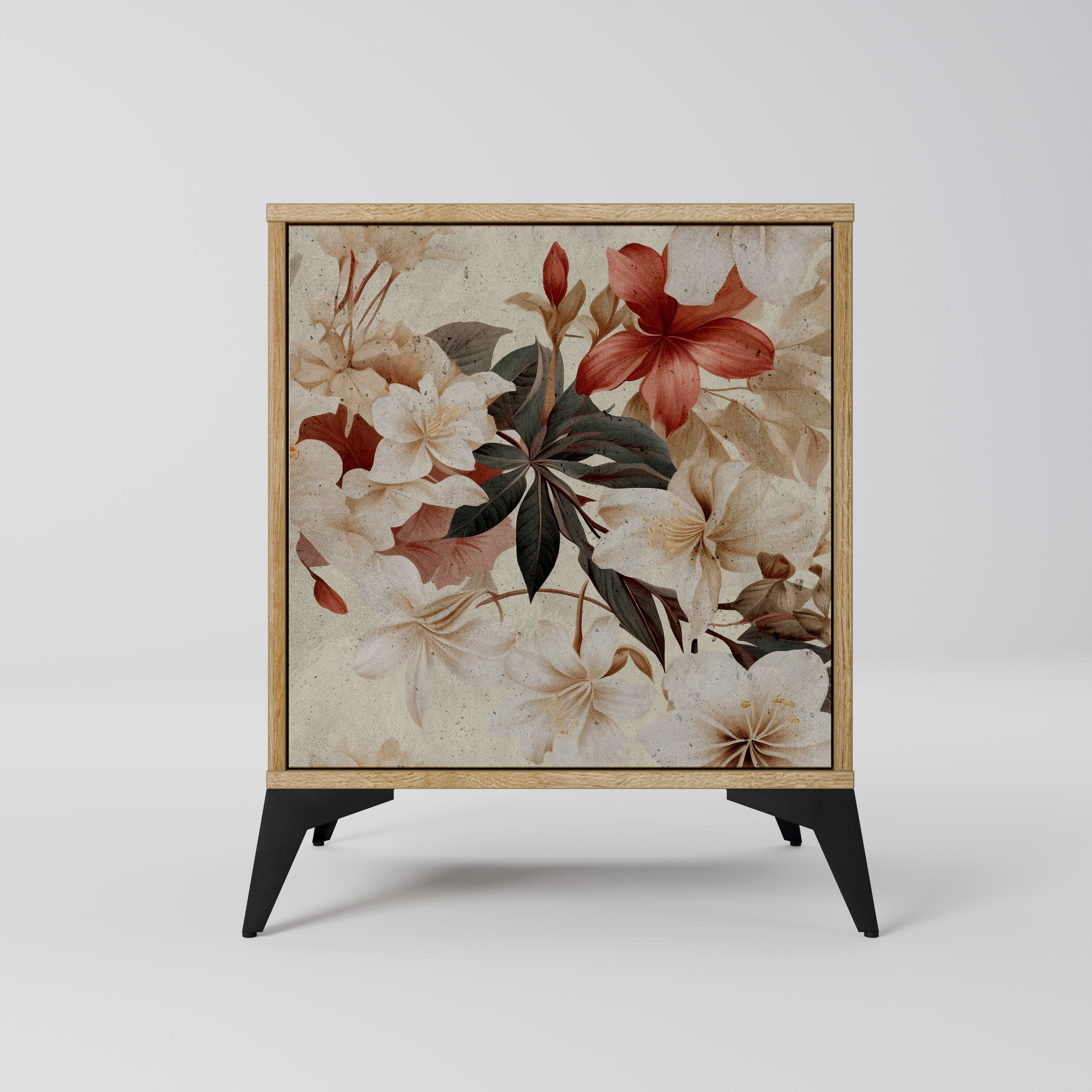 PETAL HARMONY Aparador de 1 Porta em Efeito Carvalho