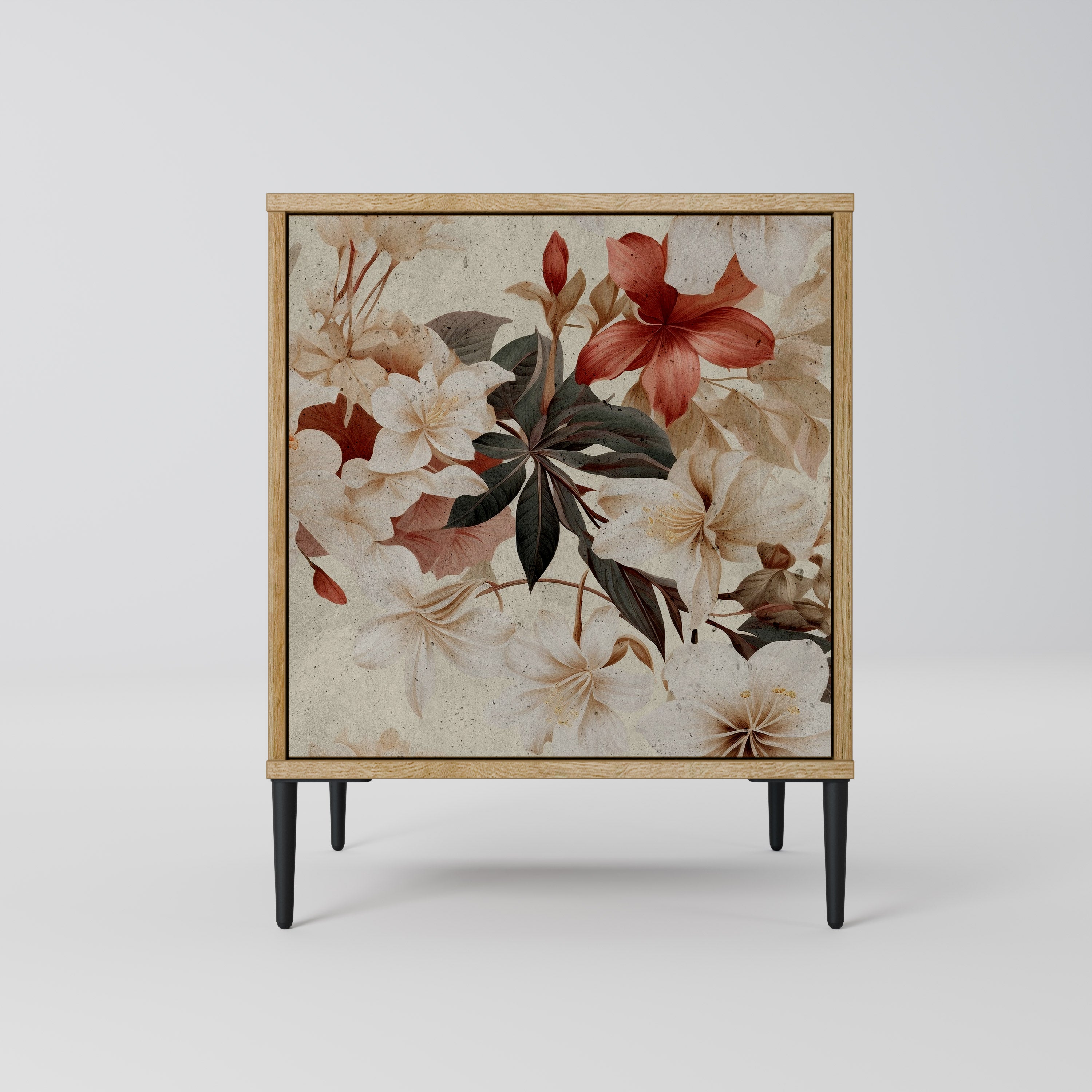 PETAL HARMONY Aparador de 1 Porta em Efeito Carvalho