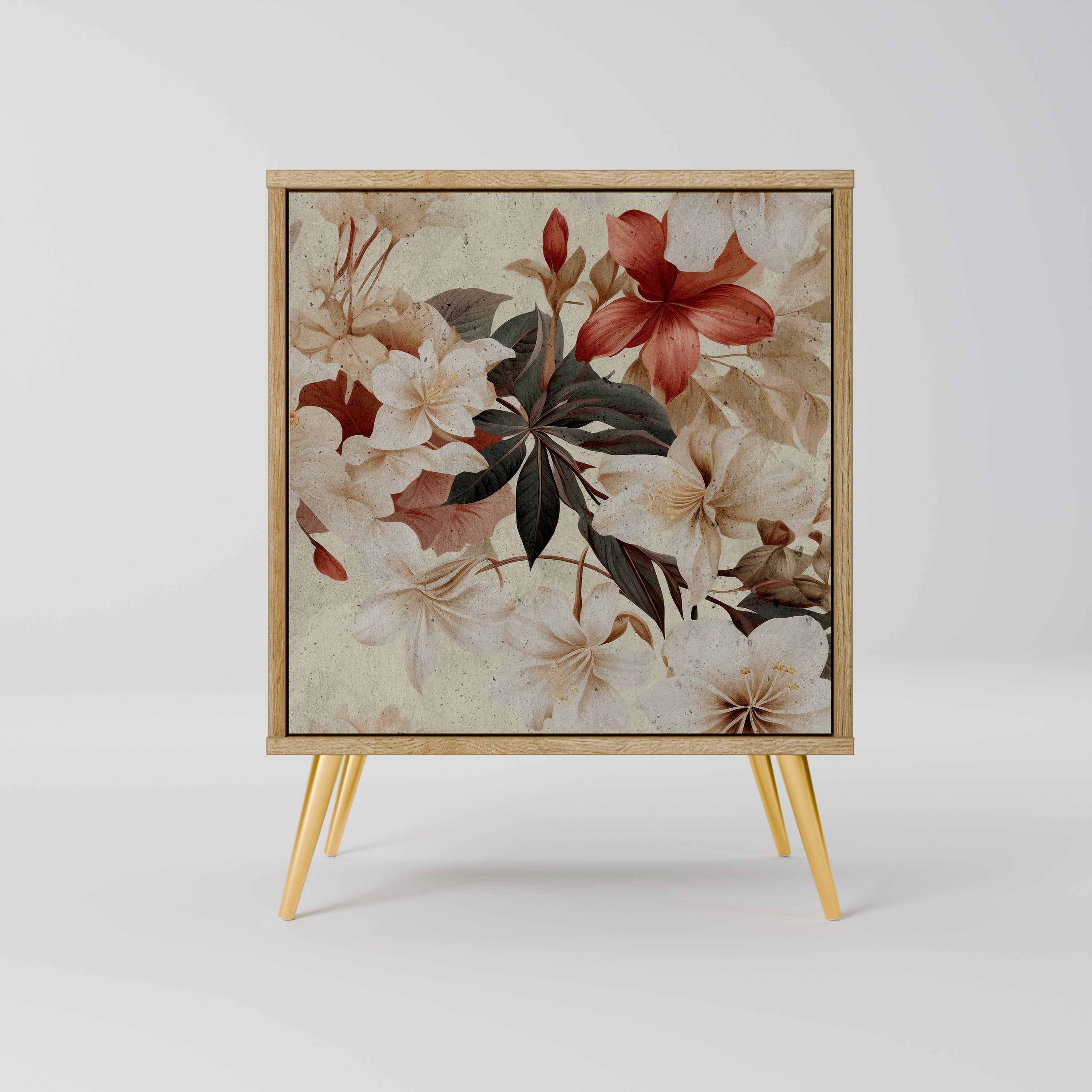 PETAL HARMONY Aparador de 1 Porta em Efeito Carvalho