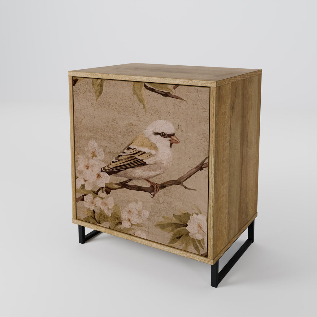 PETAL DISTINGUISH Aparador de 1 Porta em Efeito Carvalho