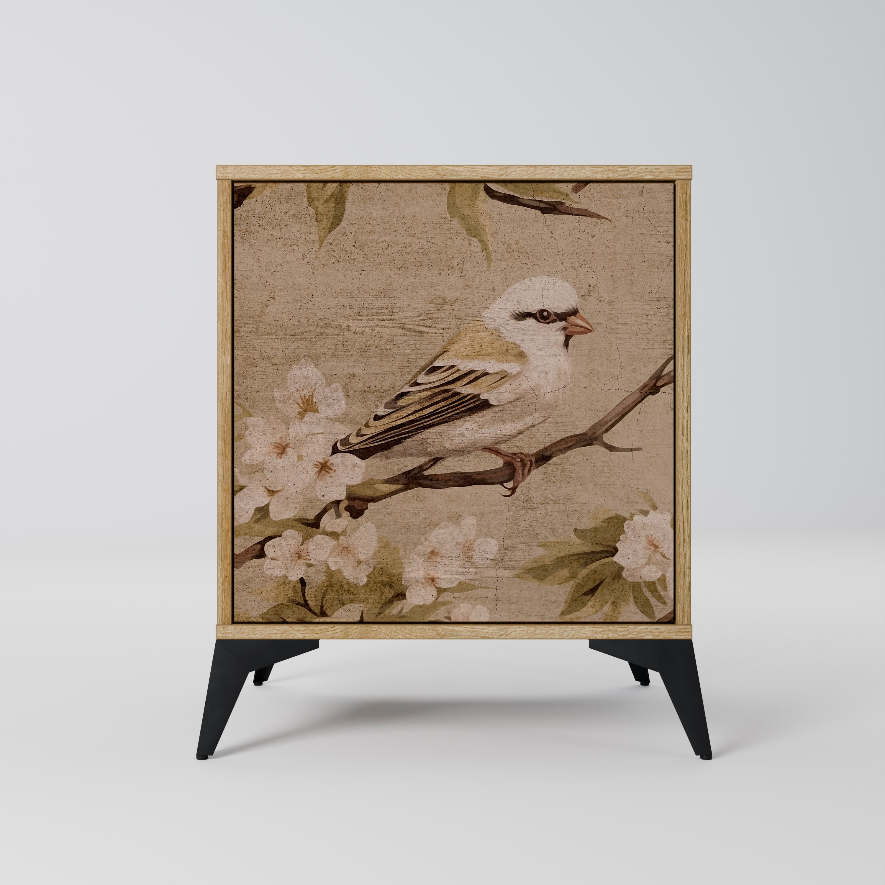 PETAL DISTINGUISH Aparador de 1 Porta em Efeito Carvalho