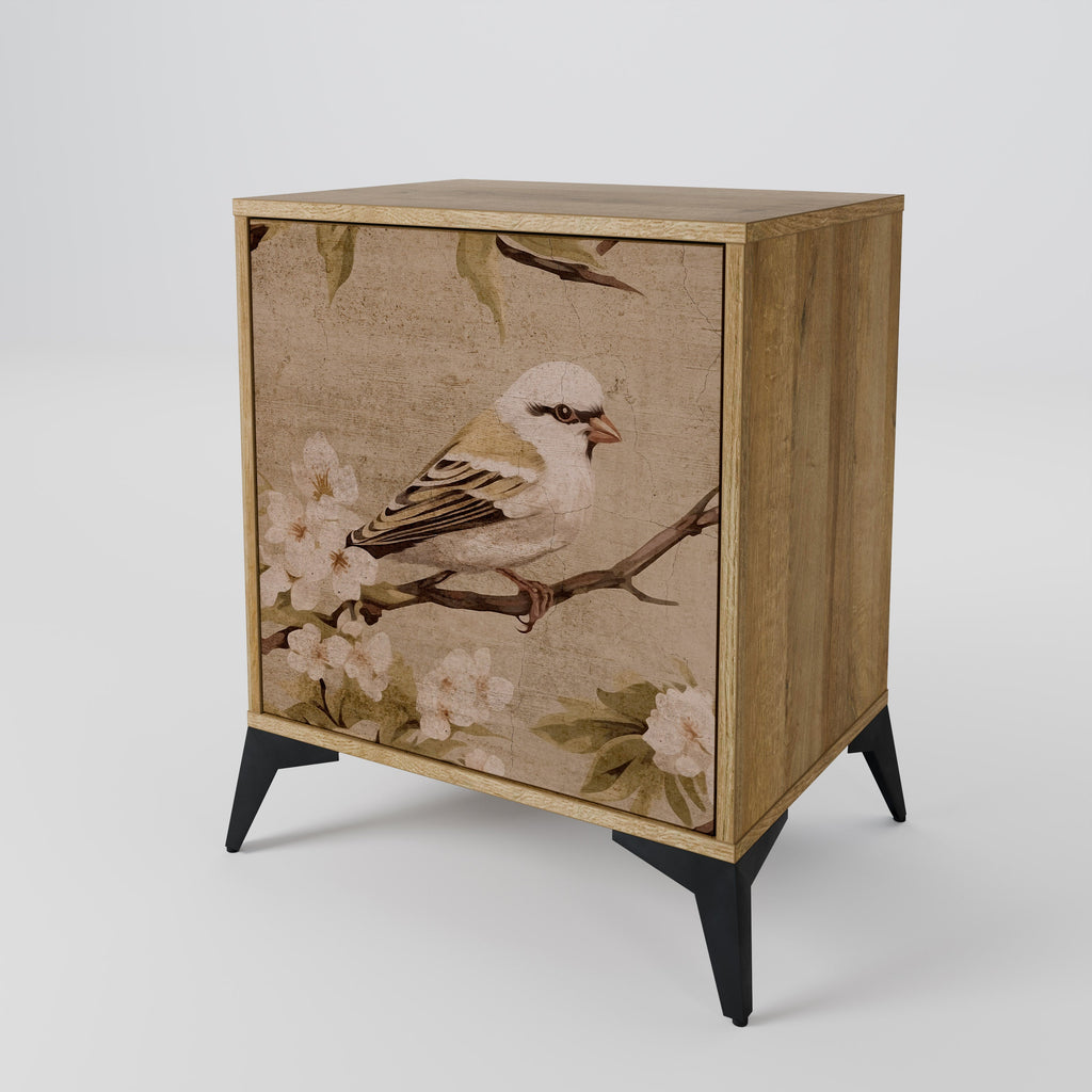 PETAL DISTINGUISH Aparador de 1 Porta em Efeito Carvalho