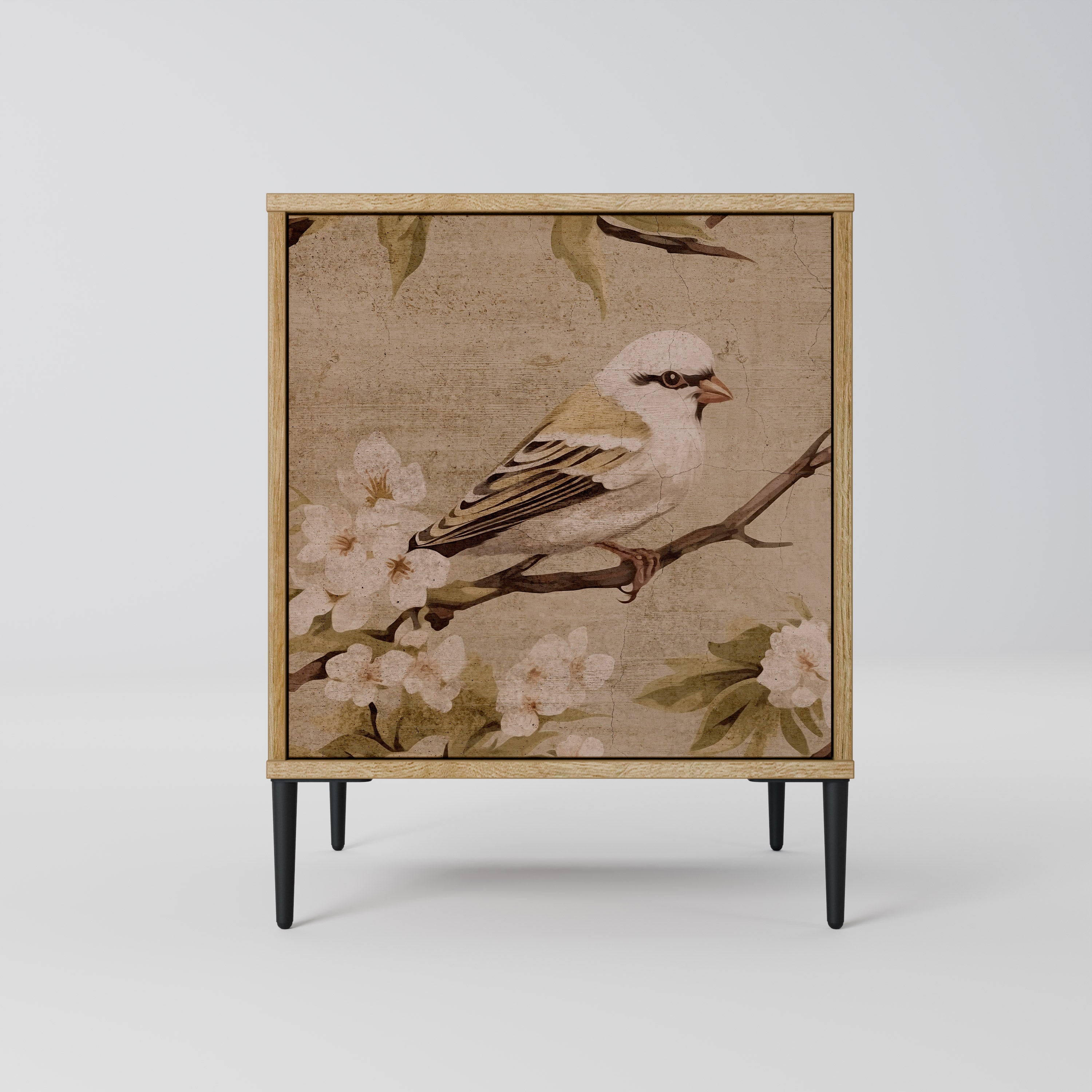 PETAL DISTINGUISH Aparador de 1 Porta em Efeito Carvalho