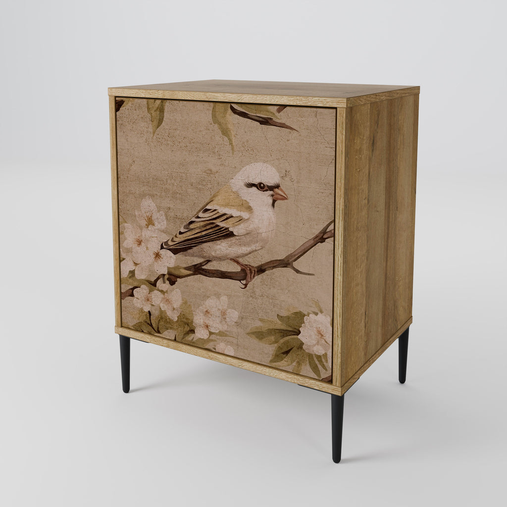 PETAL DISTINGUISH Aparador de 1 Porta em Efeito Carvalho