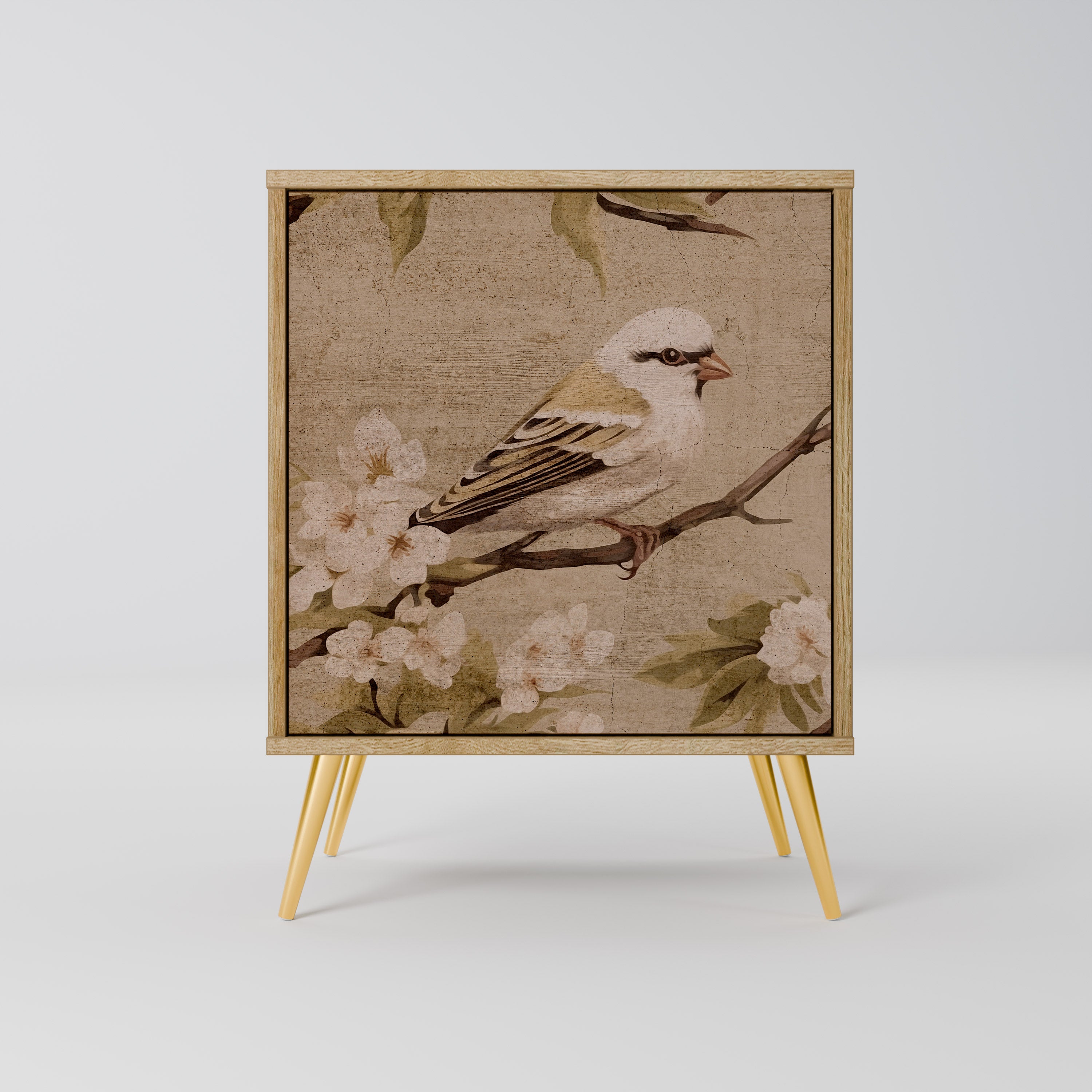 PETAL DISTINGUISH Aparador de 1 Porta em Efeito Carvalho