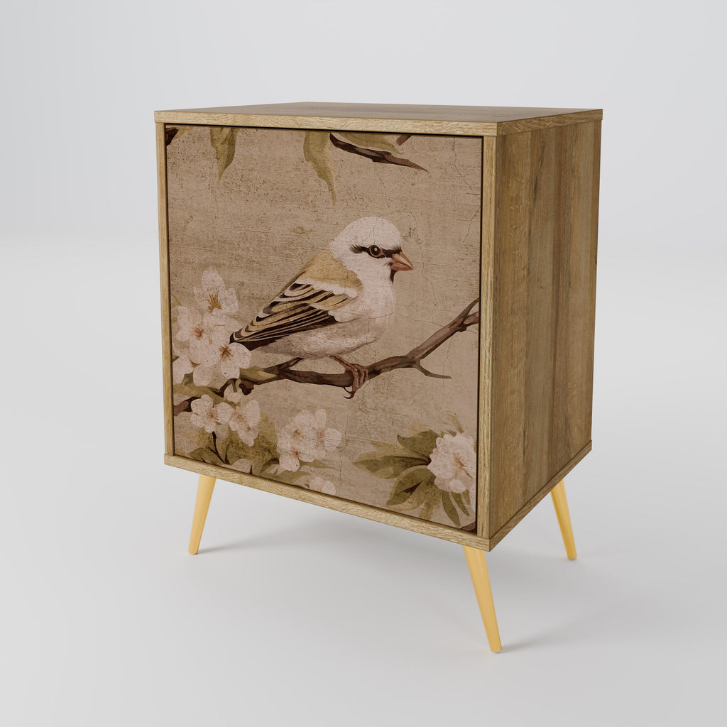 PETAL DISTINGUISH Aparador de 1 Porta em Efeito Carvalho