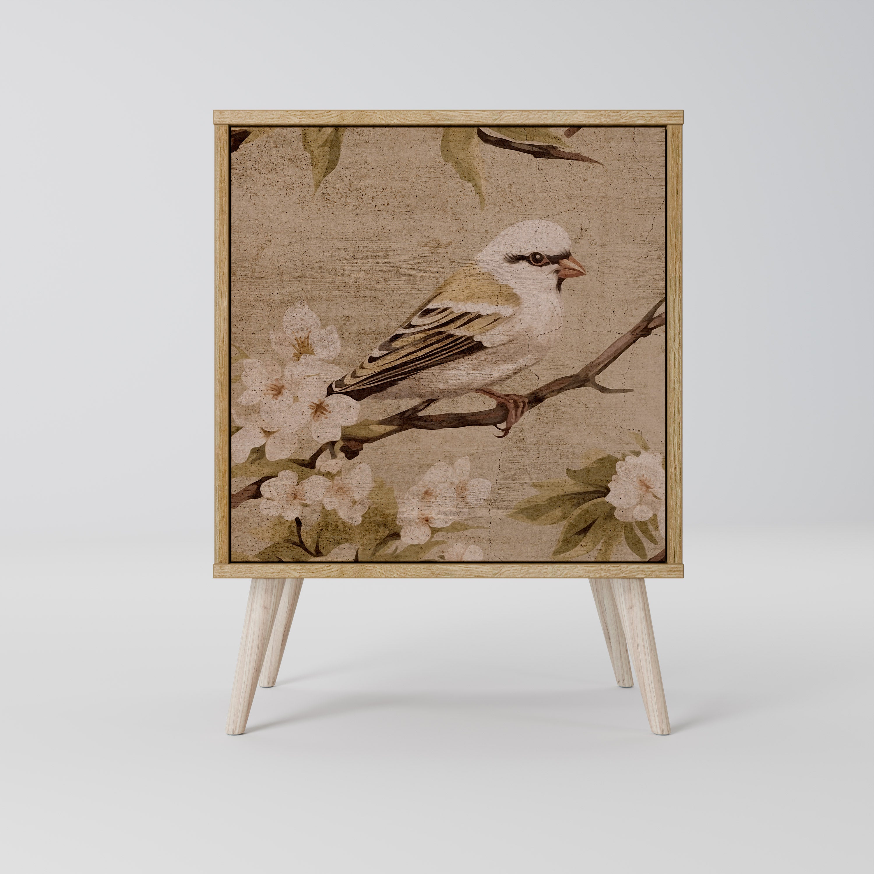 PETAL DISTINGUISH Aparador de 1 Porta em Efeito Carvalho