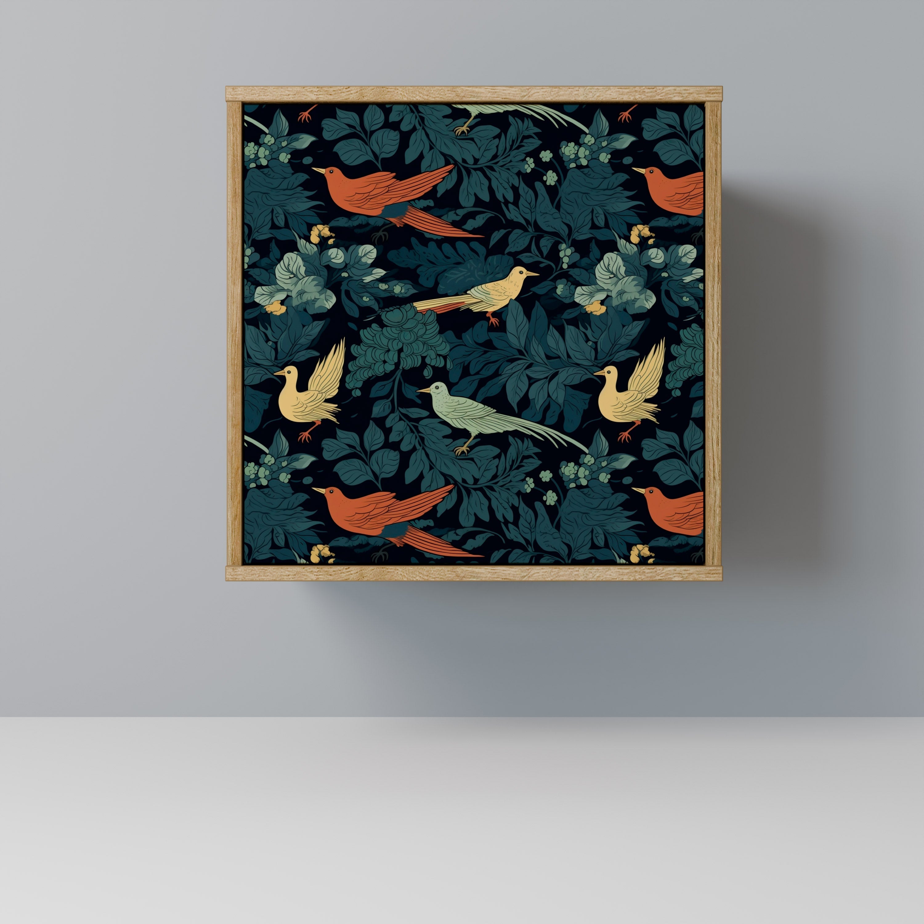 FOWL ORNAMENT Aparador de 1 Porta em Efeito Carvalho