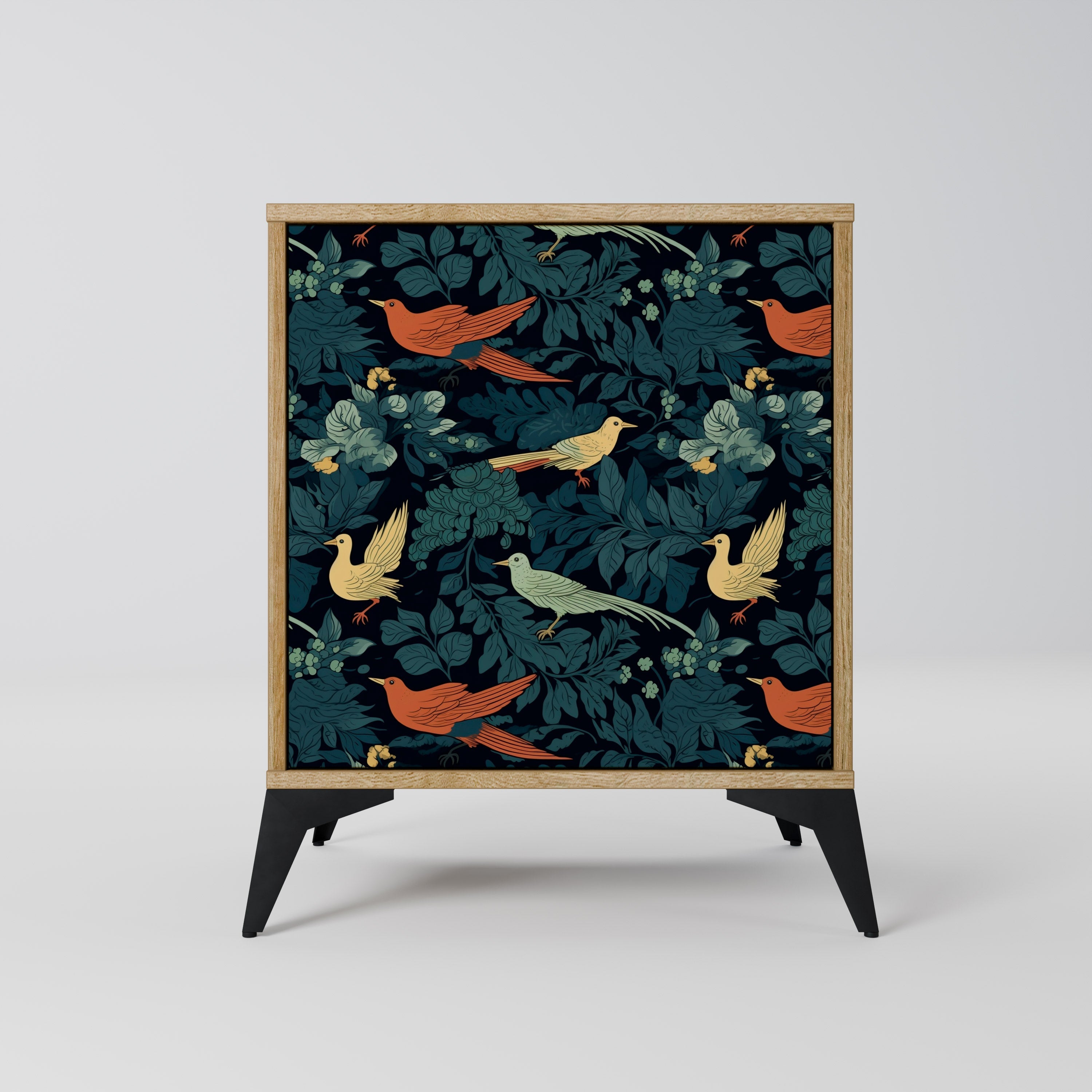 FOWL ORNAMENT Aparador de 1 Porta em Efeito Carvalho