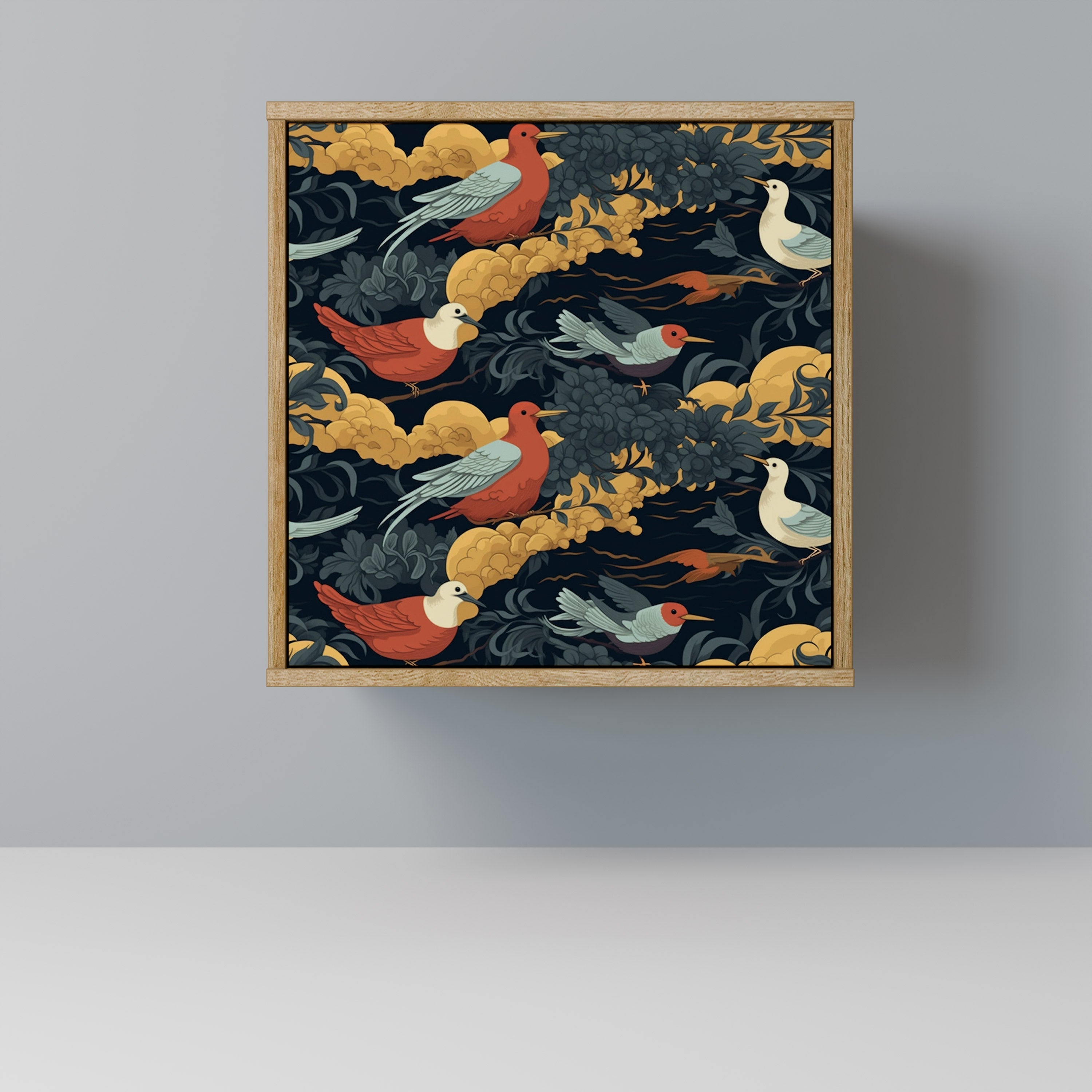 FOWLY DAZE Aparador de 1 Porta em Efeito Carvalho