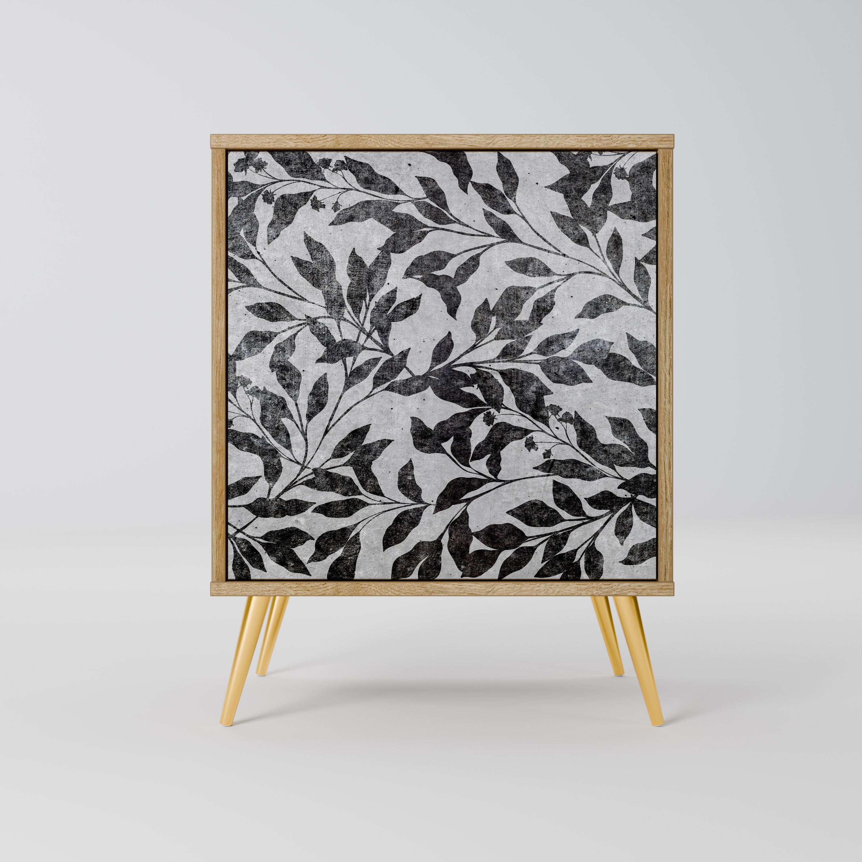 CHARCOAL SPROUT Aparador de 1 Porta em Efeito Carvalho