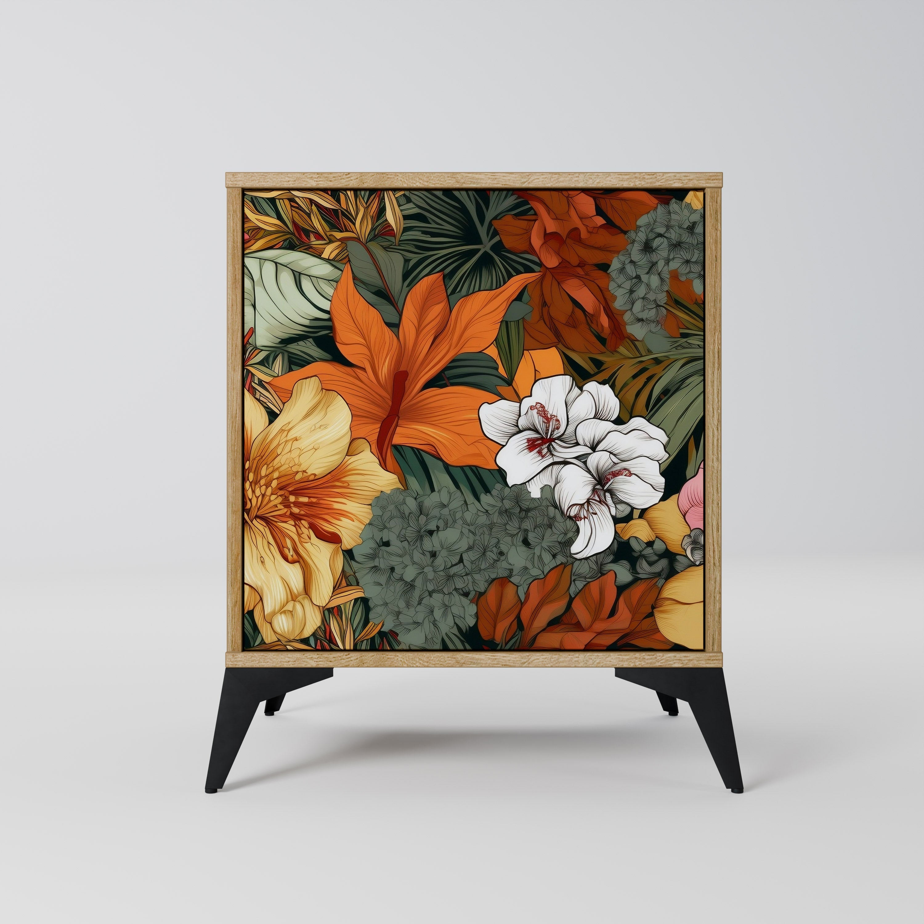 RADIANT FLORA Aparador de 1 Porta em Efeito Carvalho