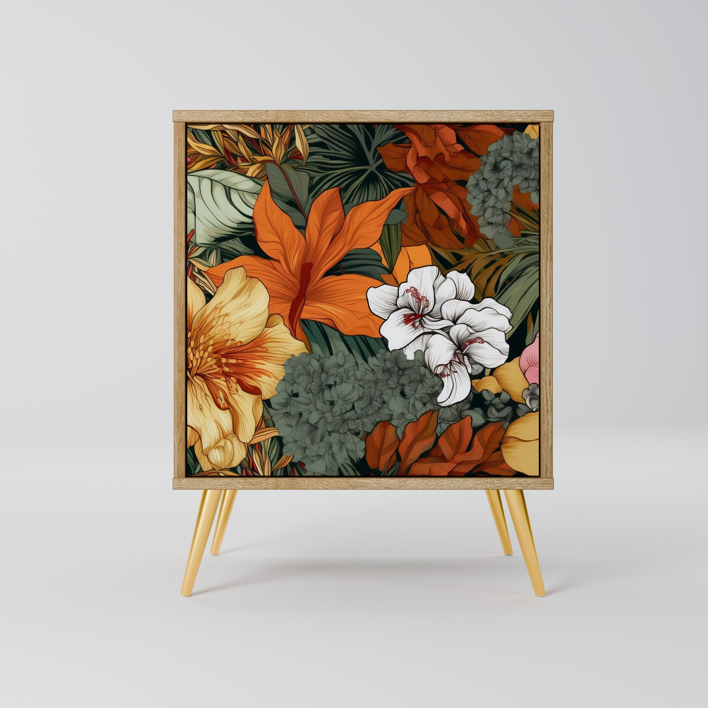 RADIANT FLORA Aparador de 1 Porta em Efeito Carvalho