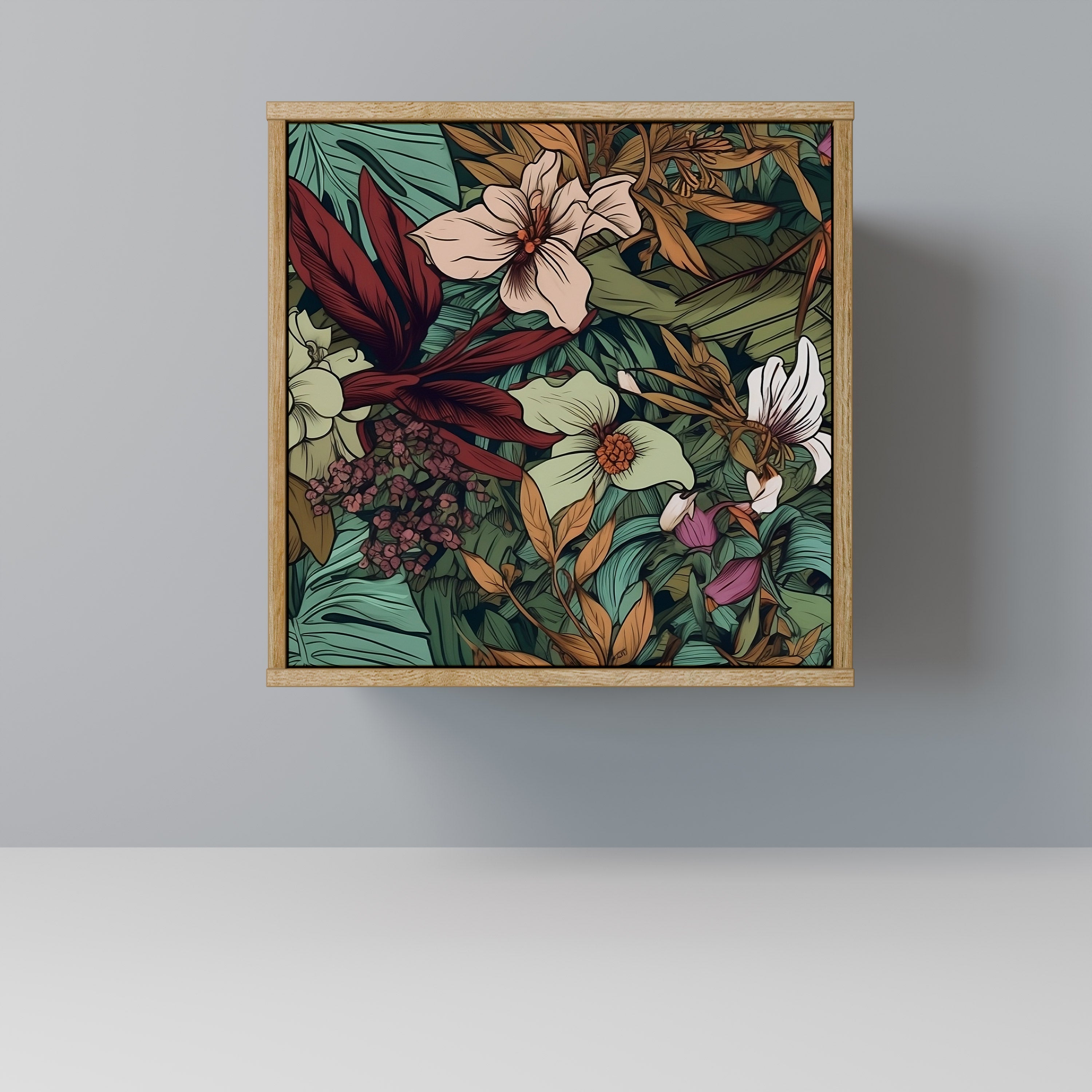 BOTANICAL EMERGENCE Aparador de 1 Porta em Efeito Carvalho