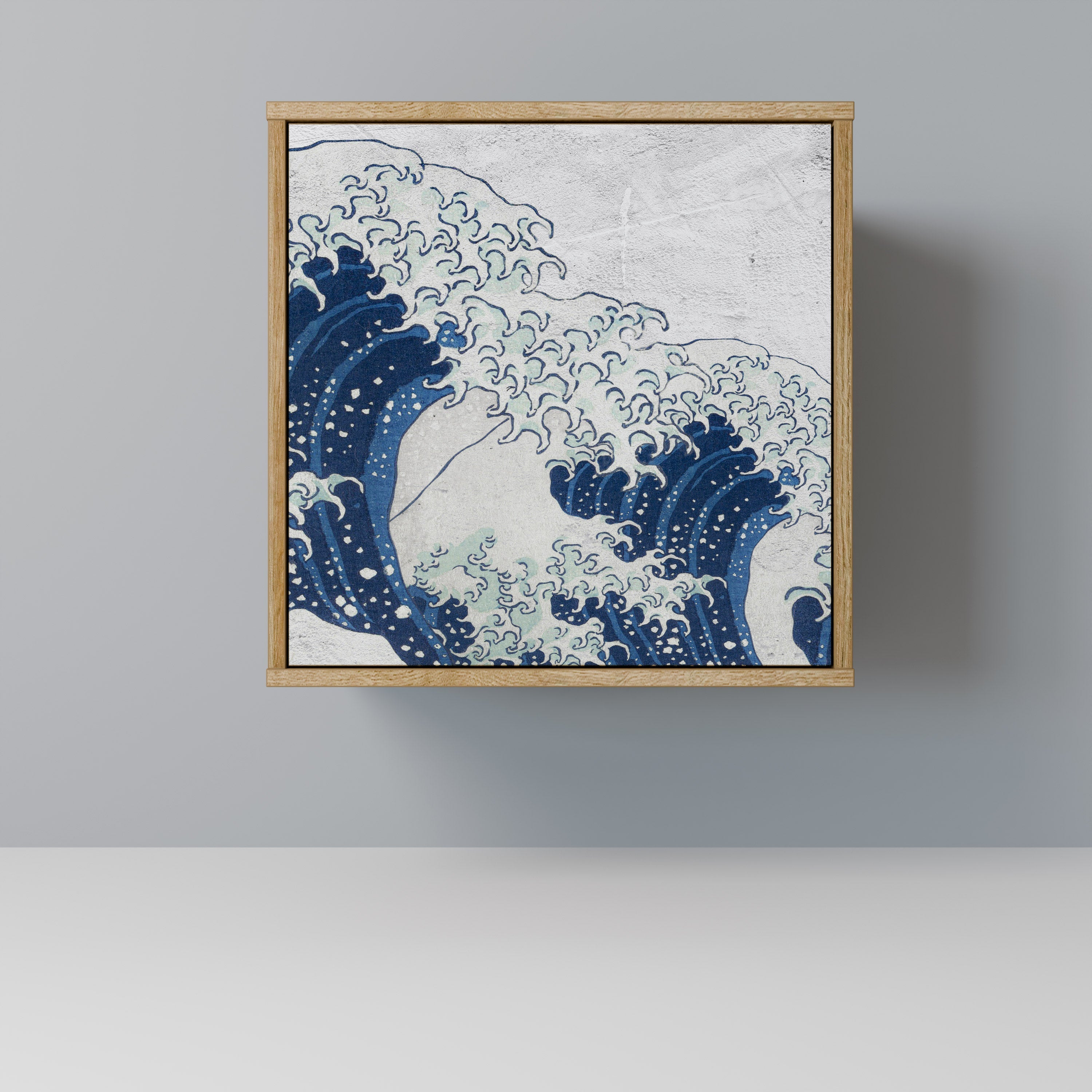 THE GREAT WAVE AT KANAGAWA Aparador de 1 Porta em Efeito Carvalho