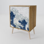 THE GREAT WAVE AT KANAGAWA Aparador de 1 Porta em Efeito Carvalho