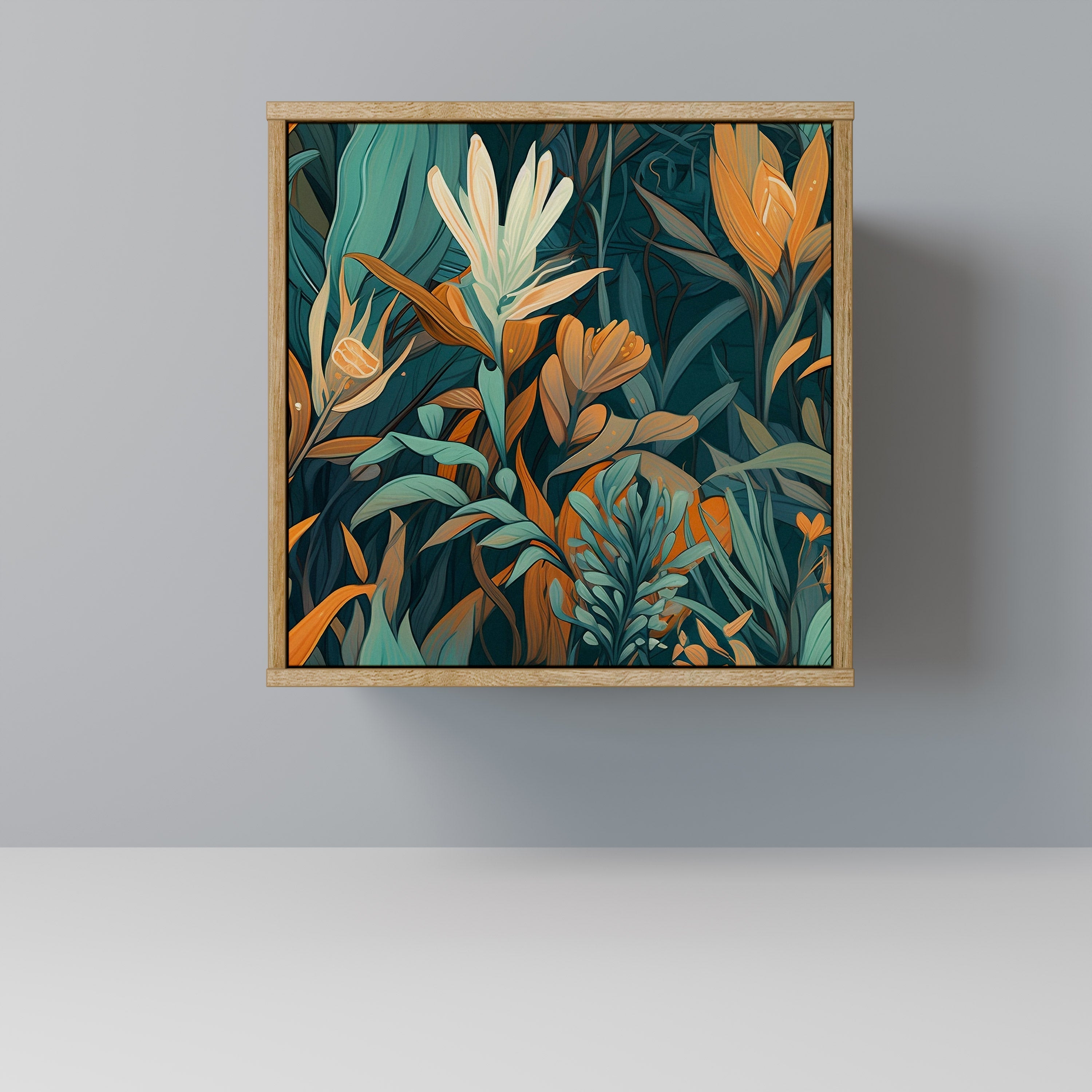 FLORAL SERENITY Aparador de 1 Porta em Efeito Carvalho