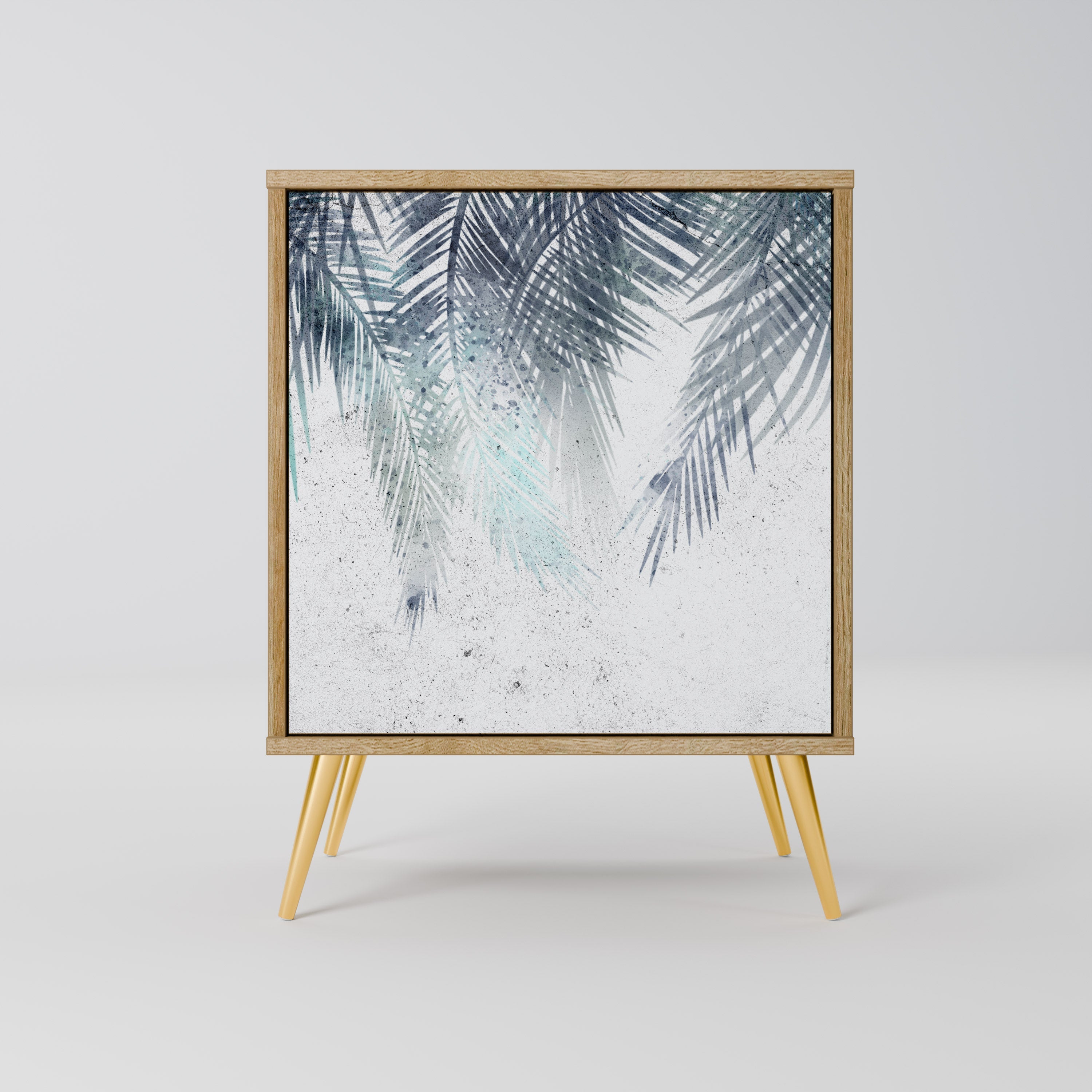 PALM VEIL Aparador de 1 Porta em Efeito Carvalho