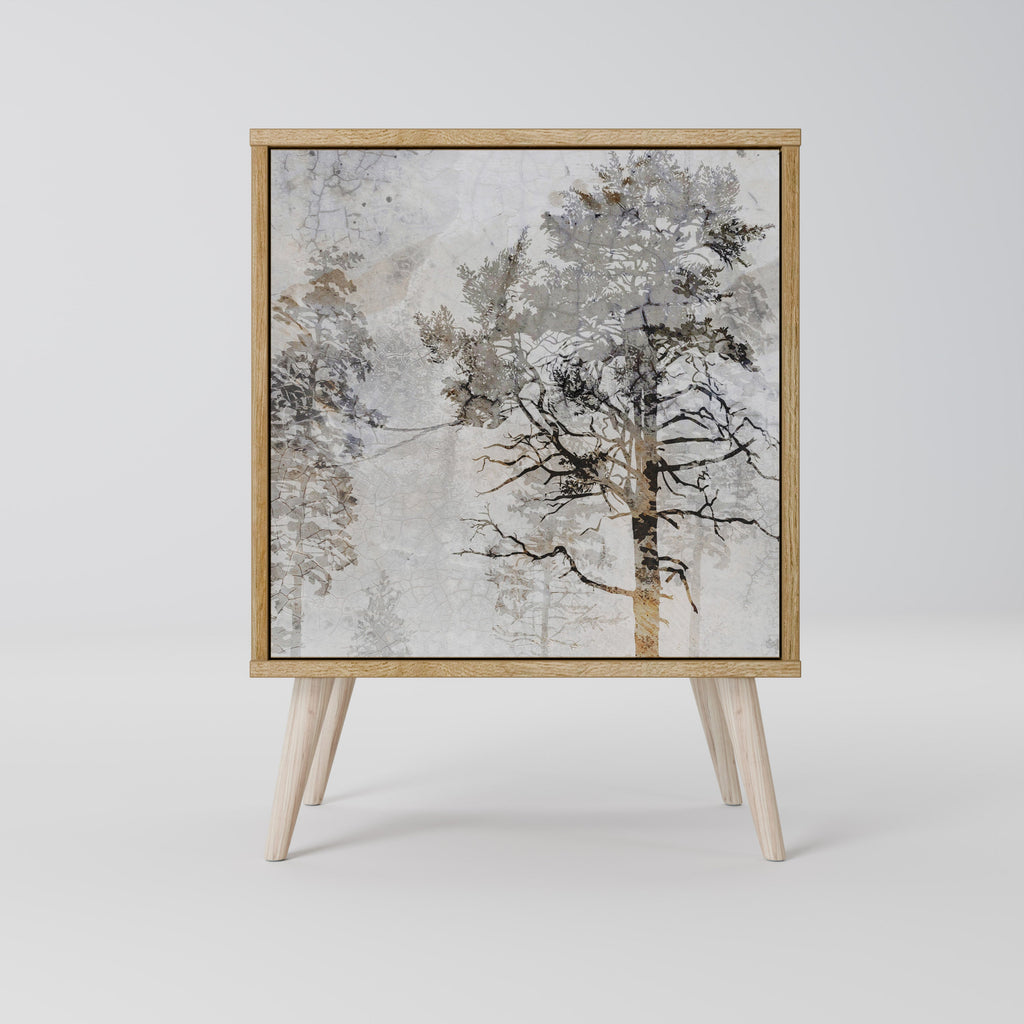 FADE IN THE TREES Aparador de 1 Porta em Efeito Carvalho
