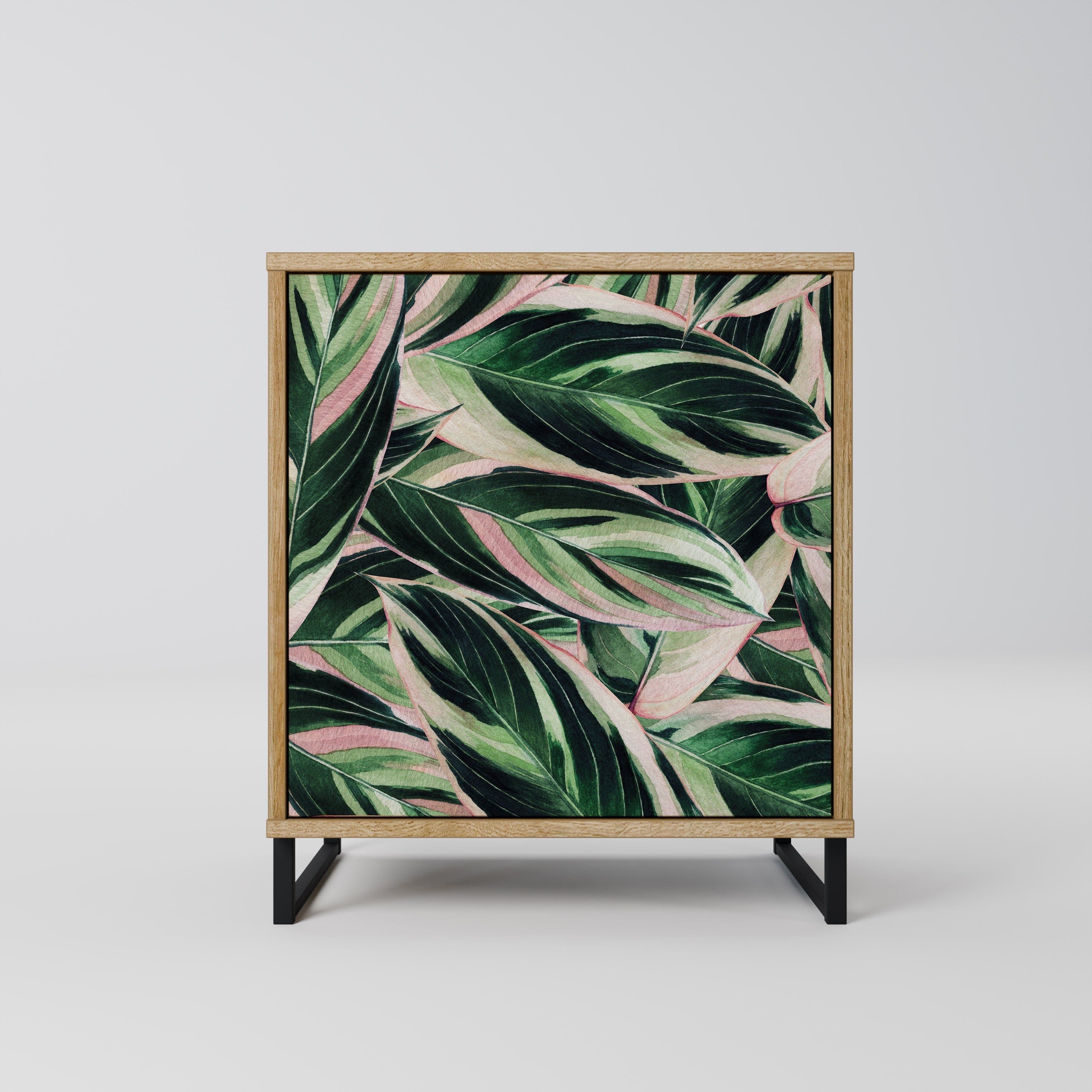 EERIE STROMANTHE Aparador de 1 Porta em Efeito Carvalho