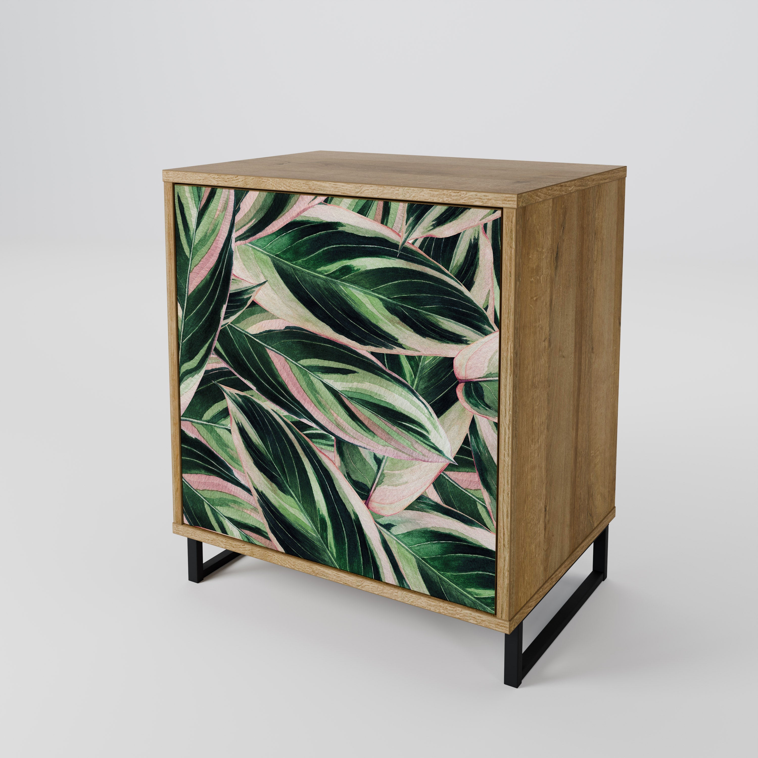 EERIE STROMANTHE Aparador de 1 Porta em Efeito Carvalho