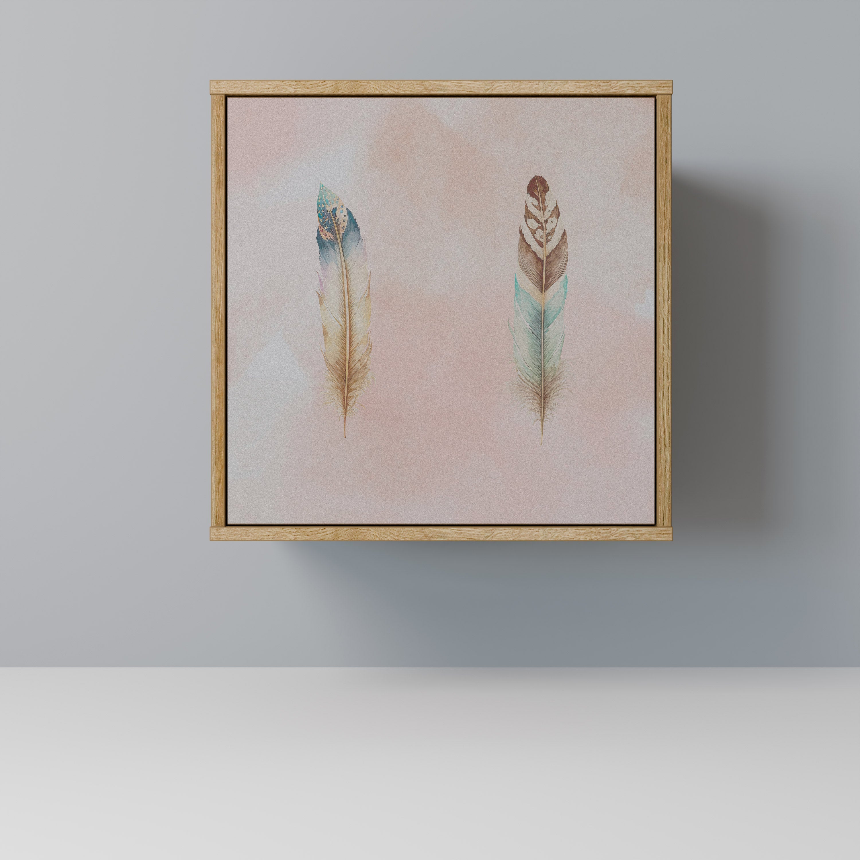 THE DELIQUESCE Aparador de 1 Porta em Efeito Carvalho