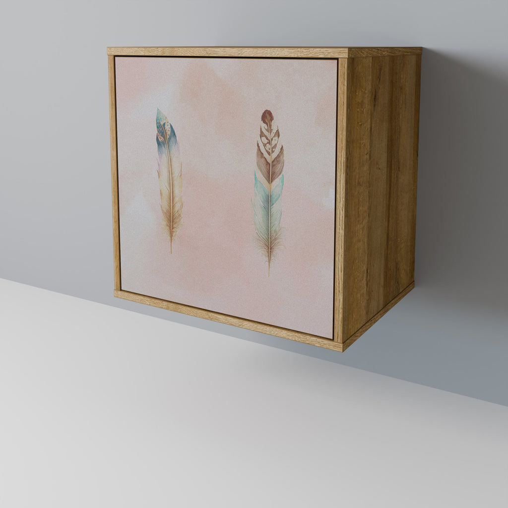 THE DELIQUESCE Aparador de 1 Porta em Efeito Carvalho