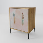 THE DELIQUESCE Aparador de 1 Porta em Efeito Carvalho