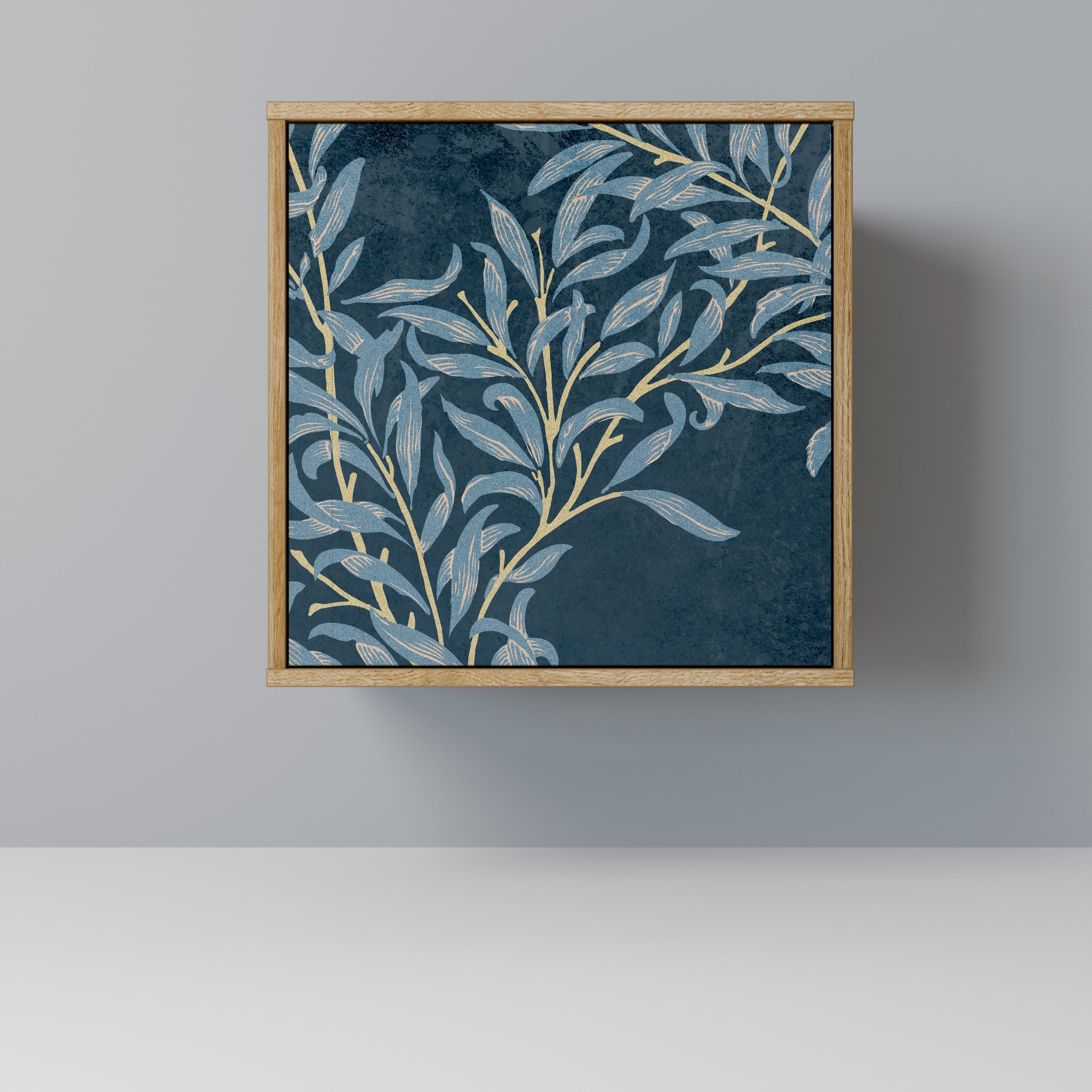 BLUE LEAVES Aparador de 1 Porta em Efeito Carvalho