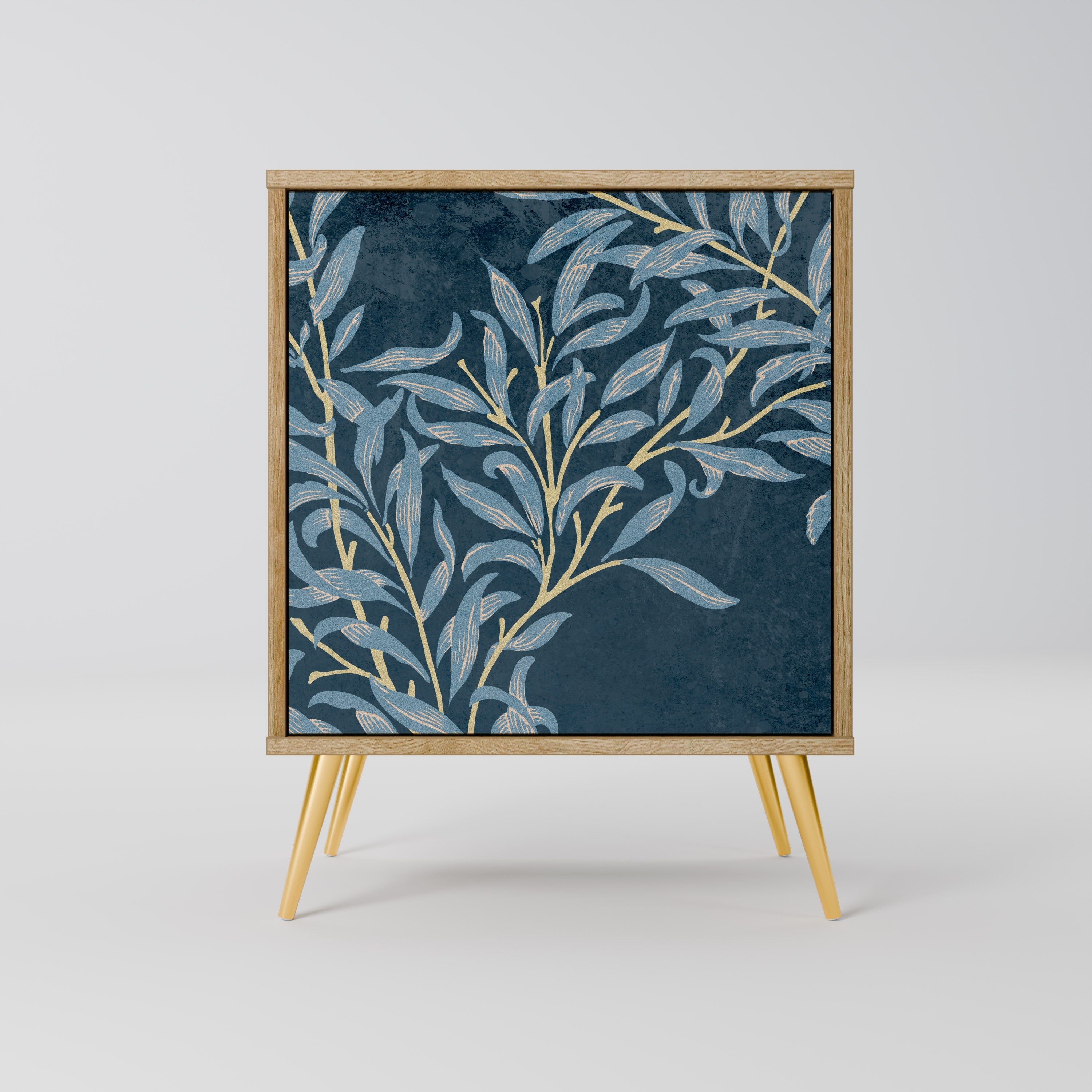 BLUE LEAVES Aparador de 1 Porta em Efeito Carvalho