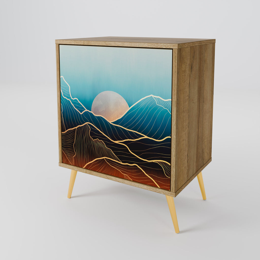 LUNAR SECRETS Aparador de 1 Porta em Efeito Carvalho