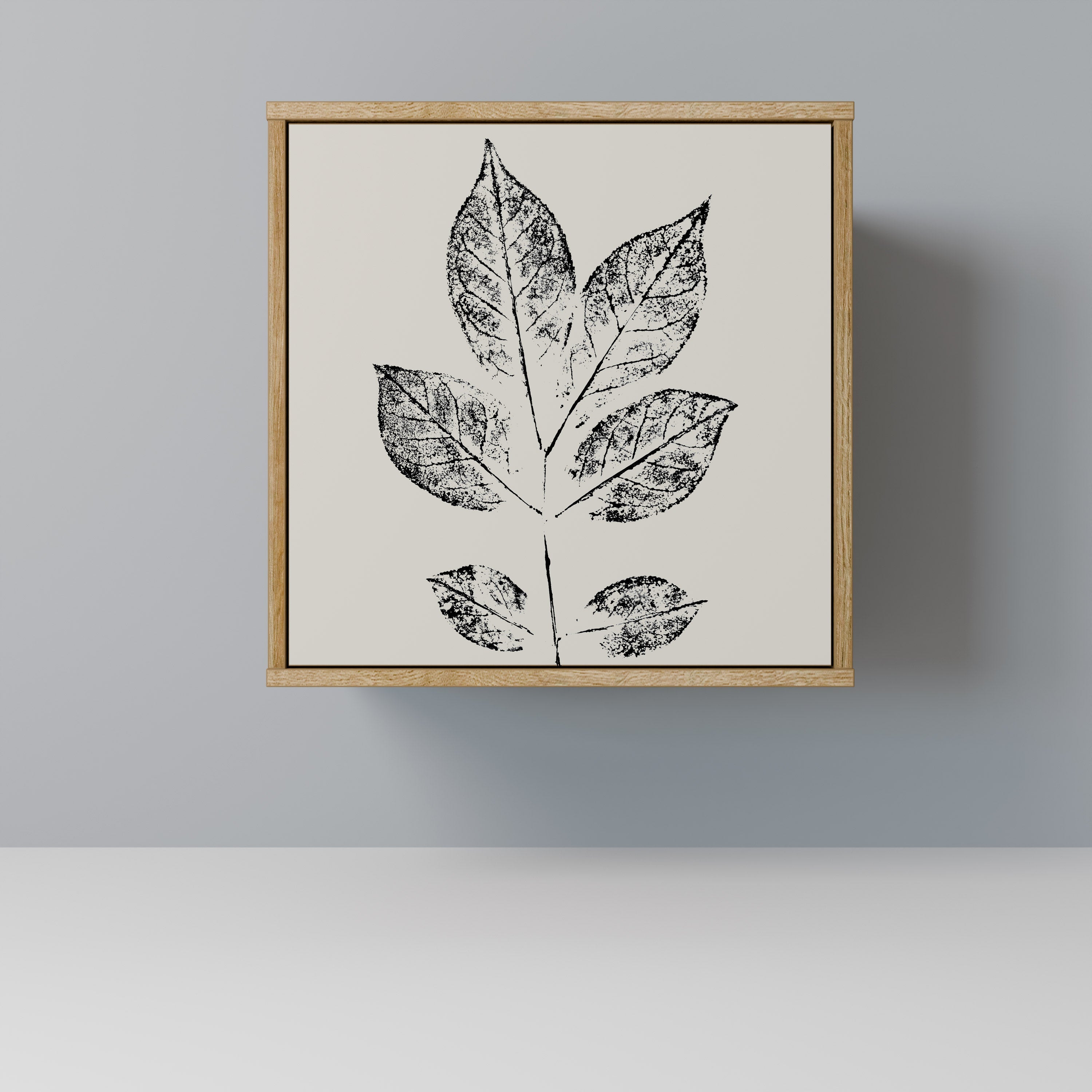 LEAFY STAMPS Aparador de 1 Porta em Efeito Carvalho