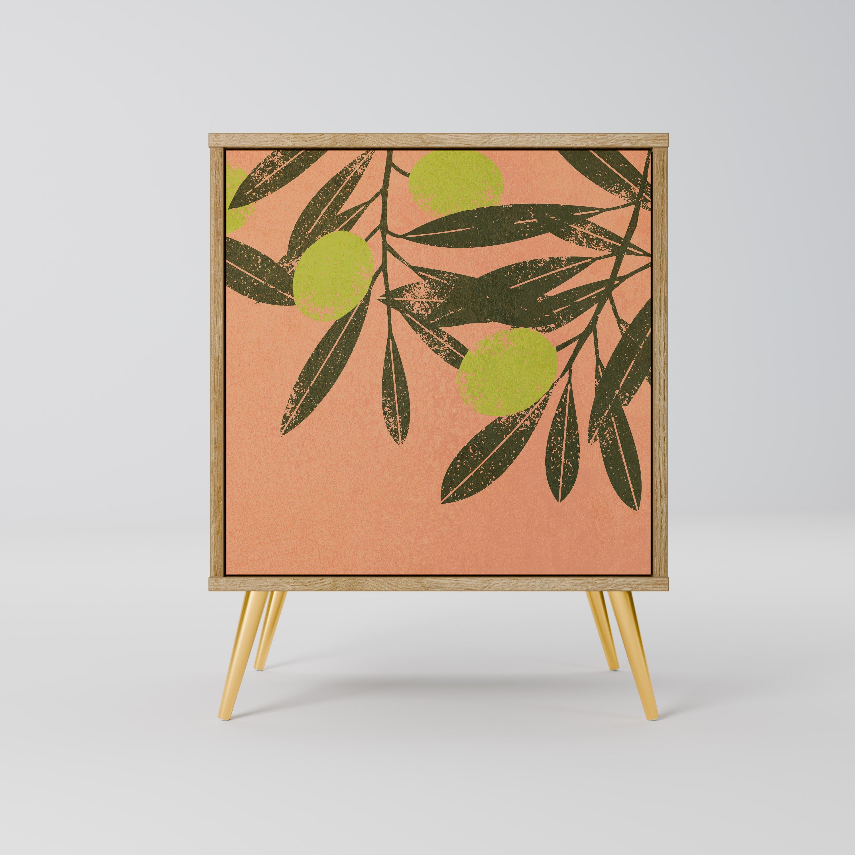 JUICY OLIVES Aparador de 1 Porta em Efeito Carvalho