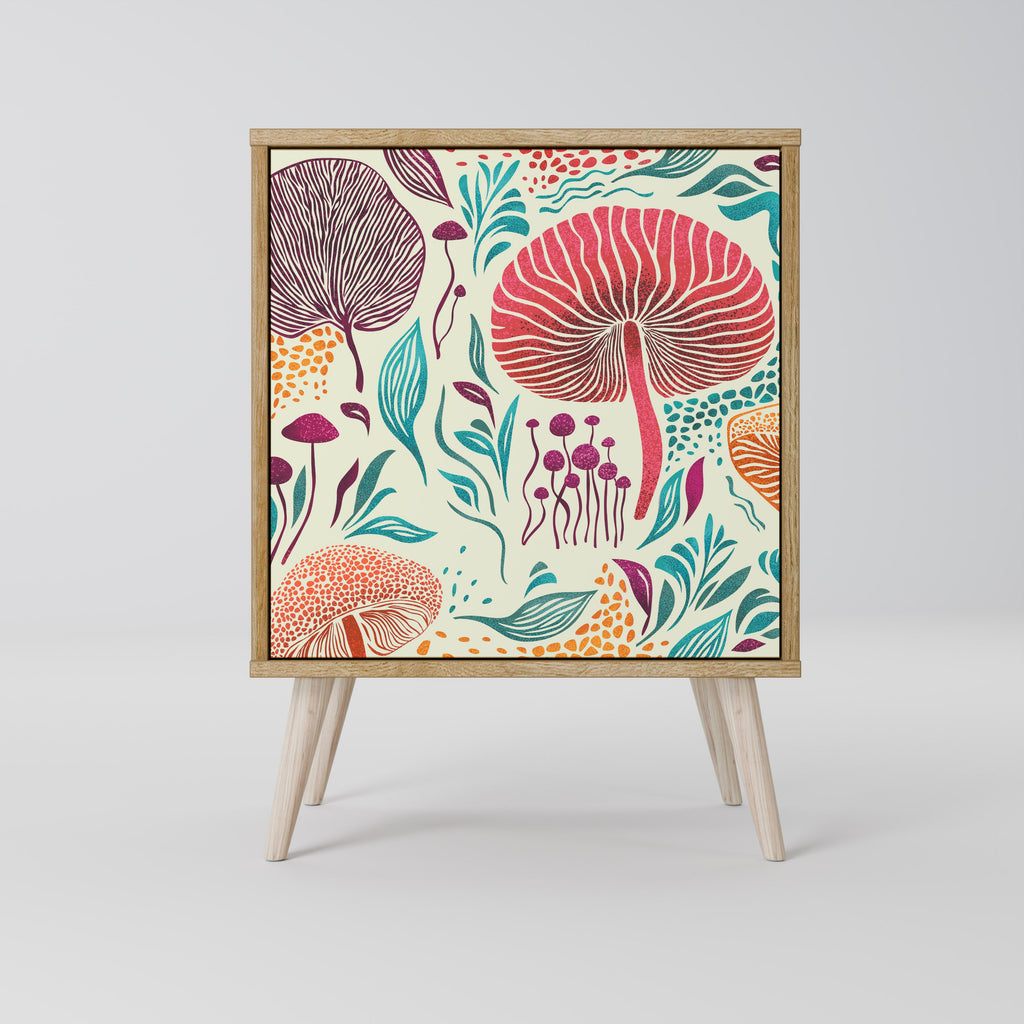 FUNGUS FANTASY Aparador de 1 Porta em Efeito Carvalho