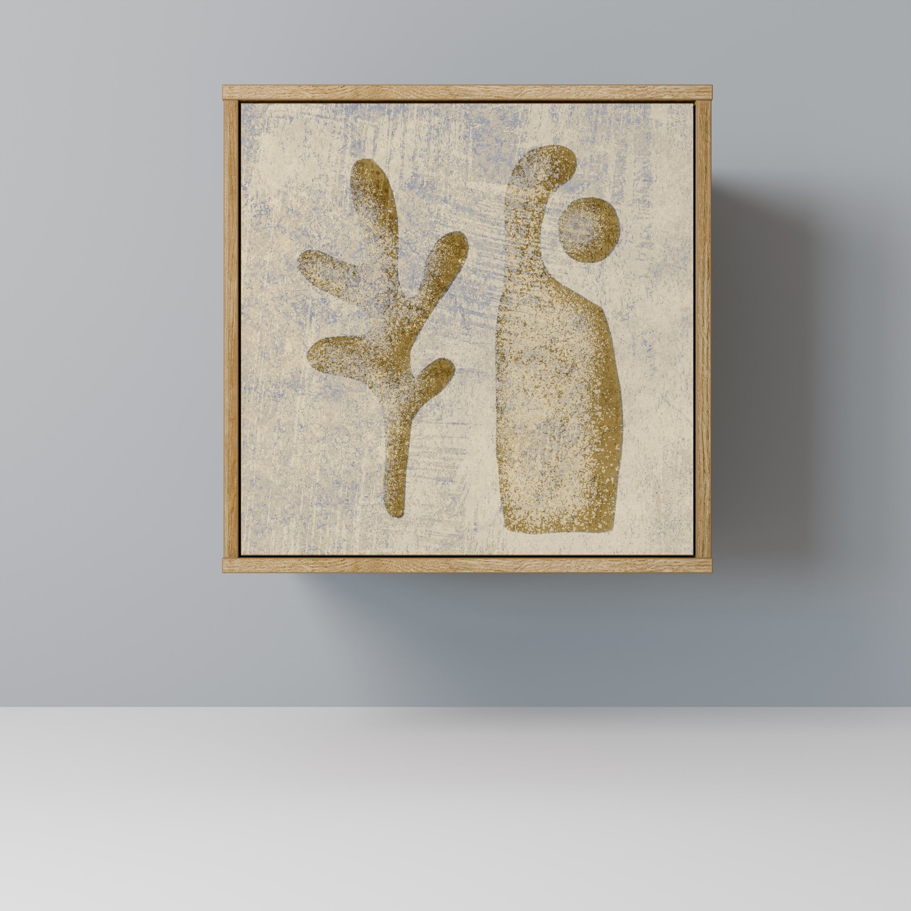 SAND SCULPTURES Aparador de 1 Porta em Efeito Carvalho