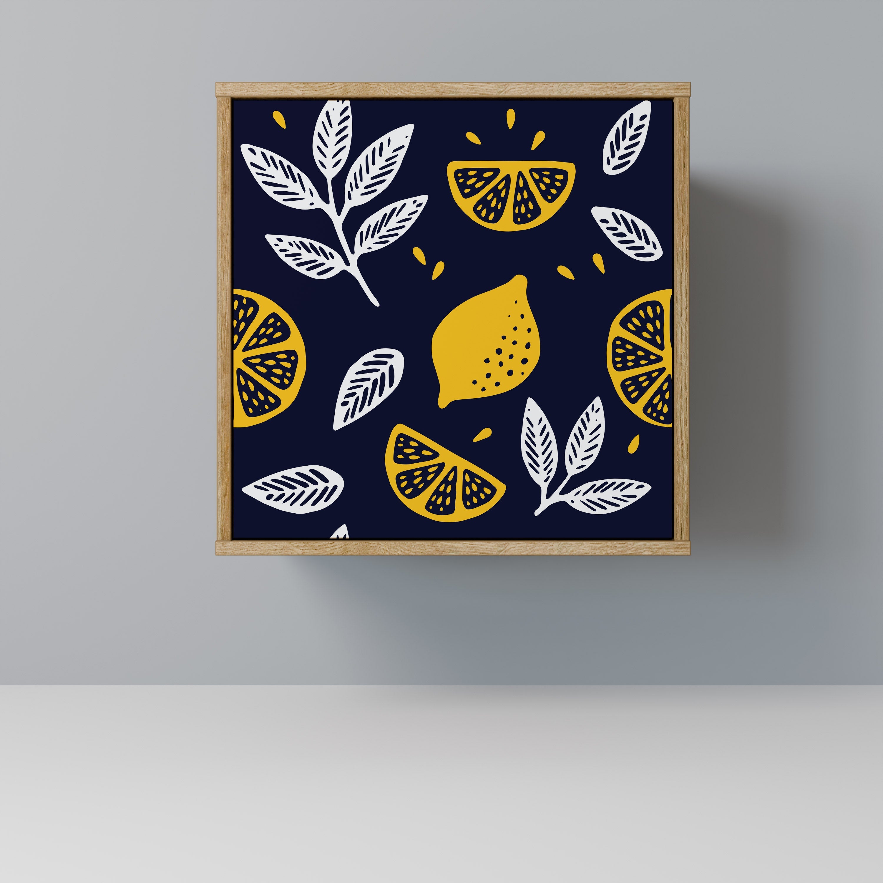 CITRUS BLACK AND WHITE Aparador de 1 Porta em Efeito Carvalho