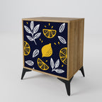 CITRUS BLACK AND WHITE Aparador de 1 Porta em Efeito Carvalho