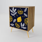 CITRUS BLACK AND WHITE Aparador de 1 Porta em Efeito Carvalho