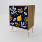 CITRUS BLACK AND WHITE Aparador de 1 Porta em Efeito Carvalho