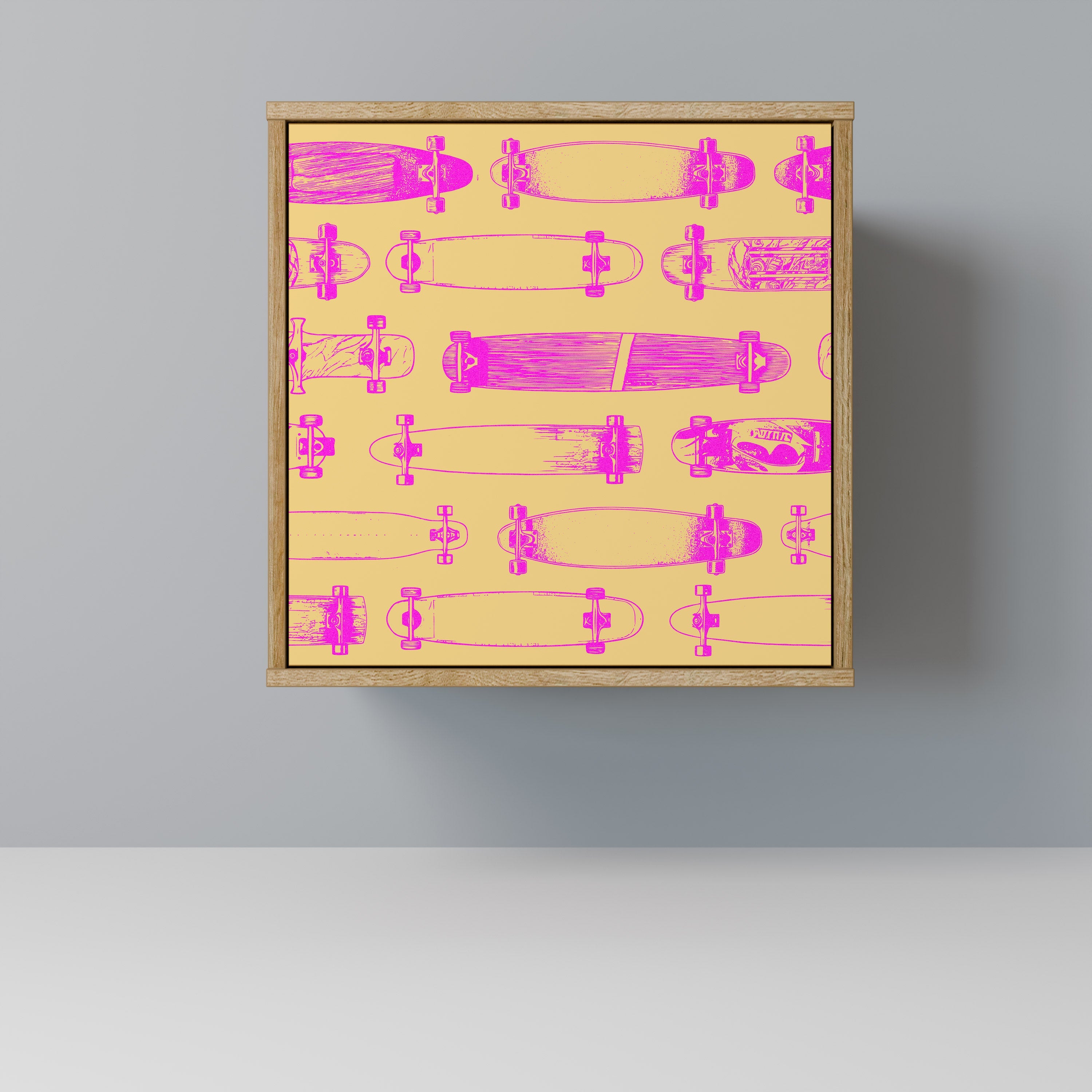 SKATEBOARD ARTISTRY Aparador de 1 Porta em Efeito Carvalho