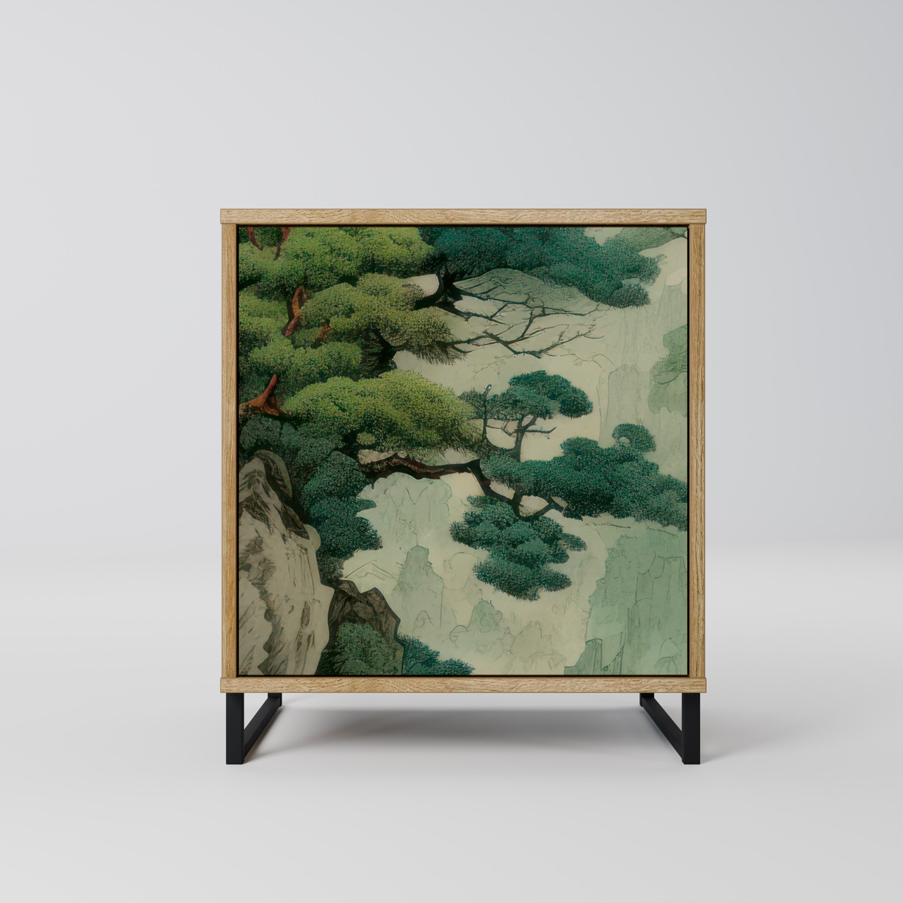 VERDURE ABYSS Aparador de 1 Porta em Efeito Carvalho