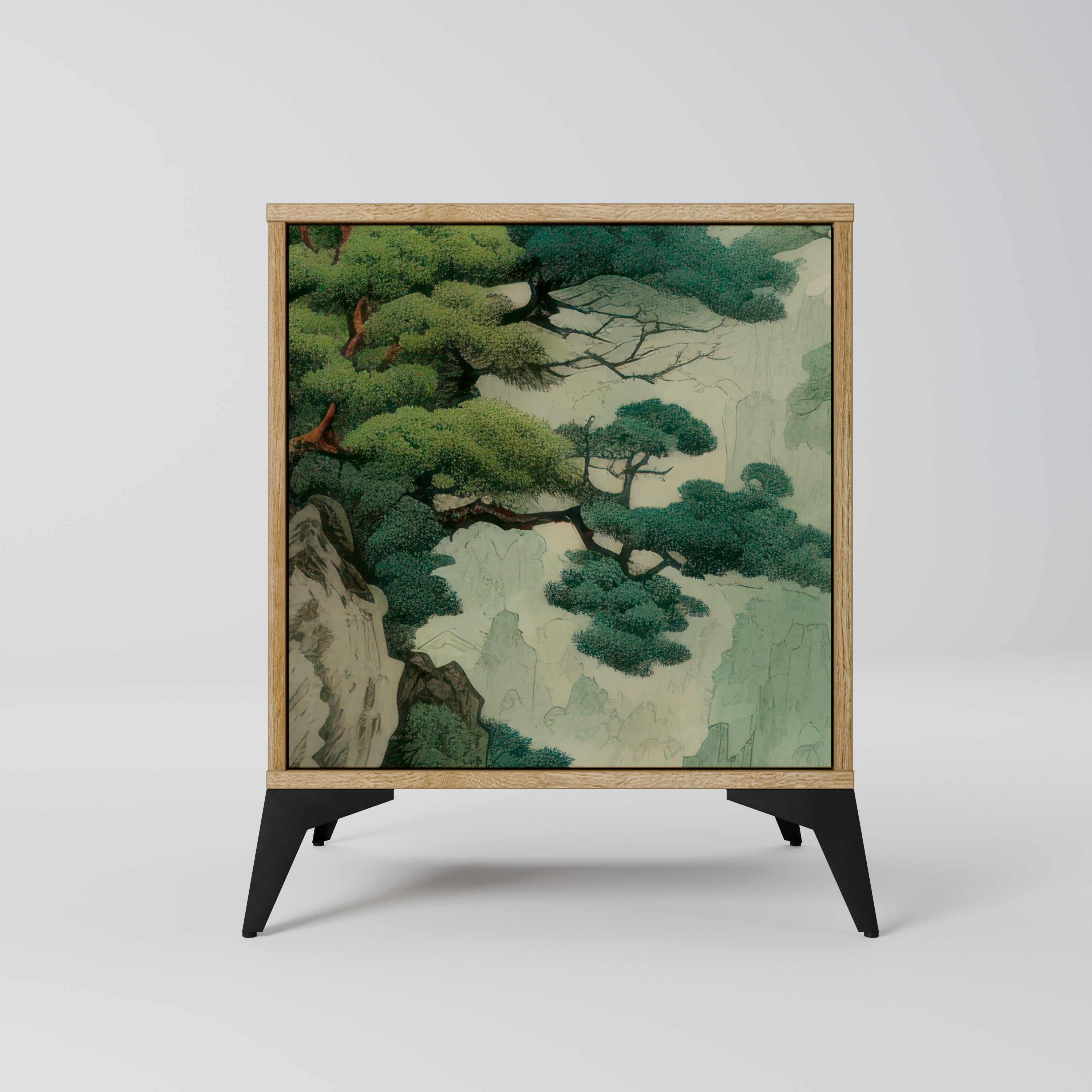 VERDURE ABYSS Aparador de 1 Porta em Efeito Carvalho